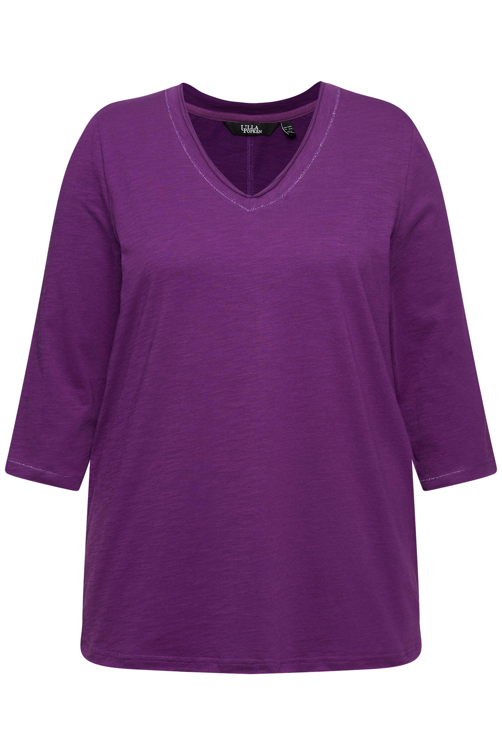 Ulla Popken T-Shirt Shirt Metallic-Nähte V-Ausschnitt günstig online kaufen