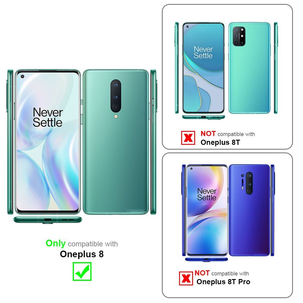 Cadorabo Handyhülle für OnePlus 8 Hülle OnePlus 8, Klappbare Handy Schutzhülle - Hülle - mit Standfunktion und Kartenfach