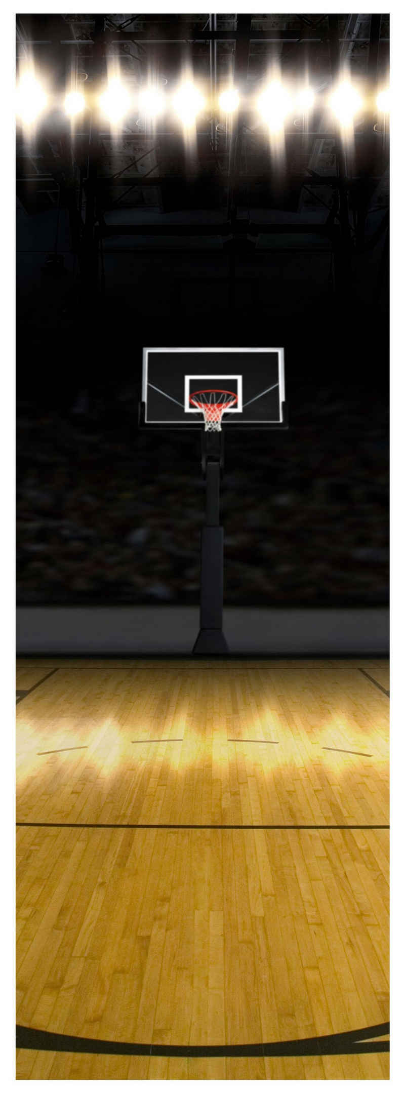 wandmotiv24 Türtapete Basketball Platz, glatt, Fototapete, Wandtapete, Motivtapete, matt, selbstklebende Dekorfolie