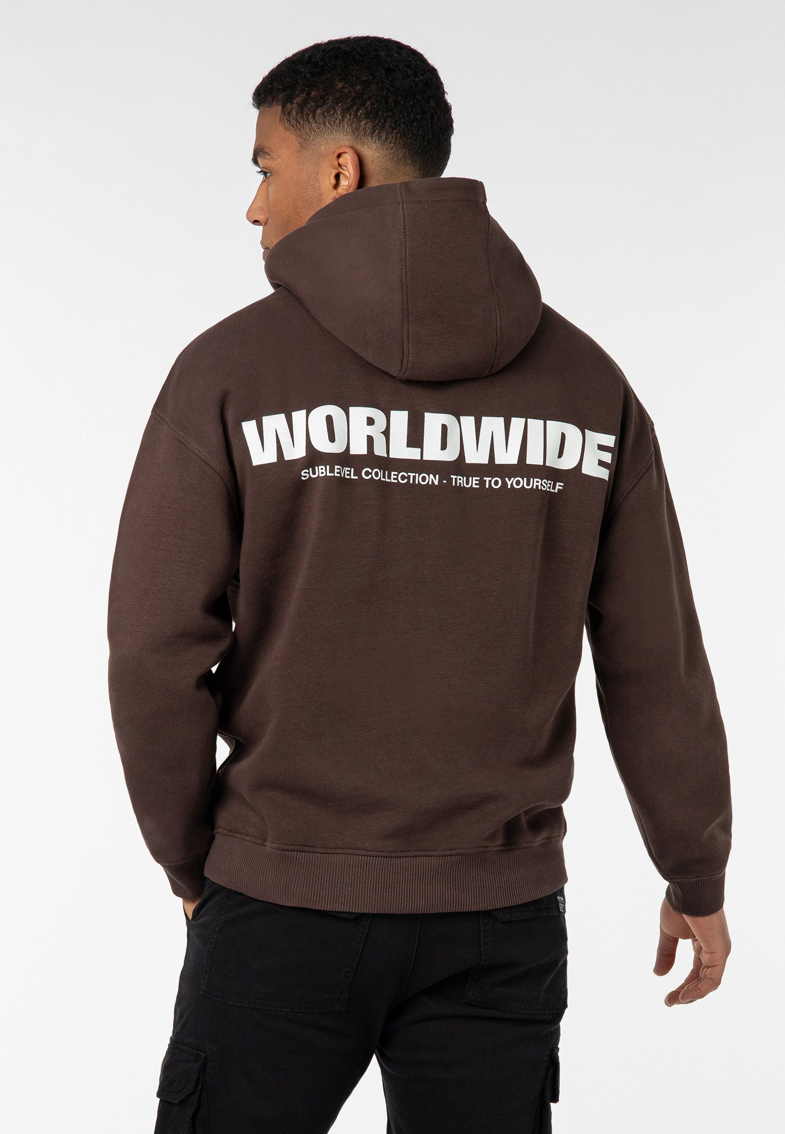 SUBLEVEL Hoodie Herren Kapuzenpullover Worldwide Print Sweater, Kapuzenswea günstig online kaufen