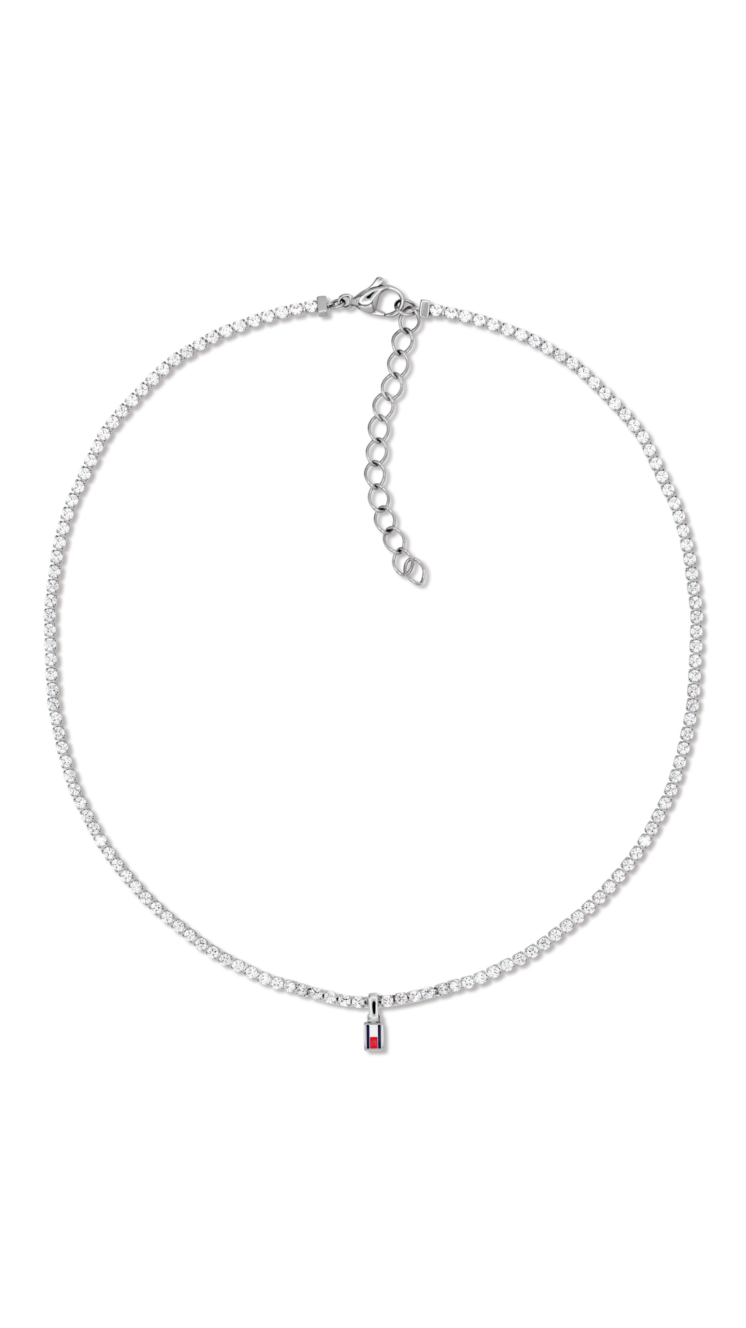 Tommy Hilfiger Kette mit Anhänger TH TENNIS, mit Glasstein - Emaille