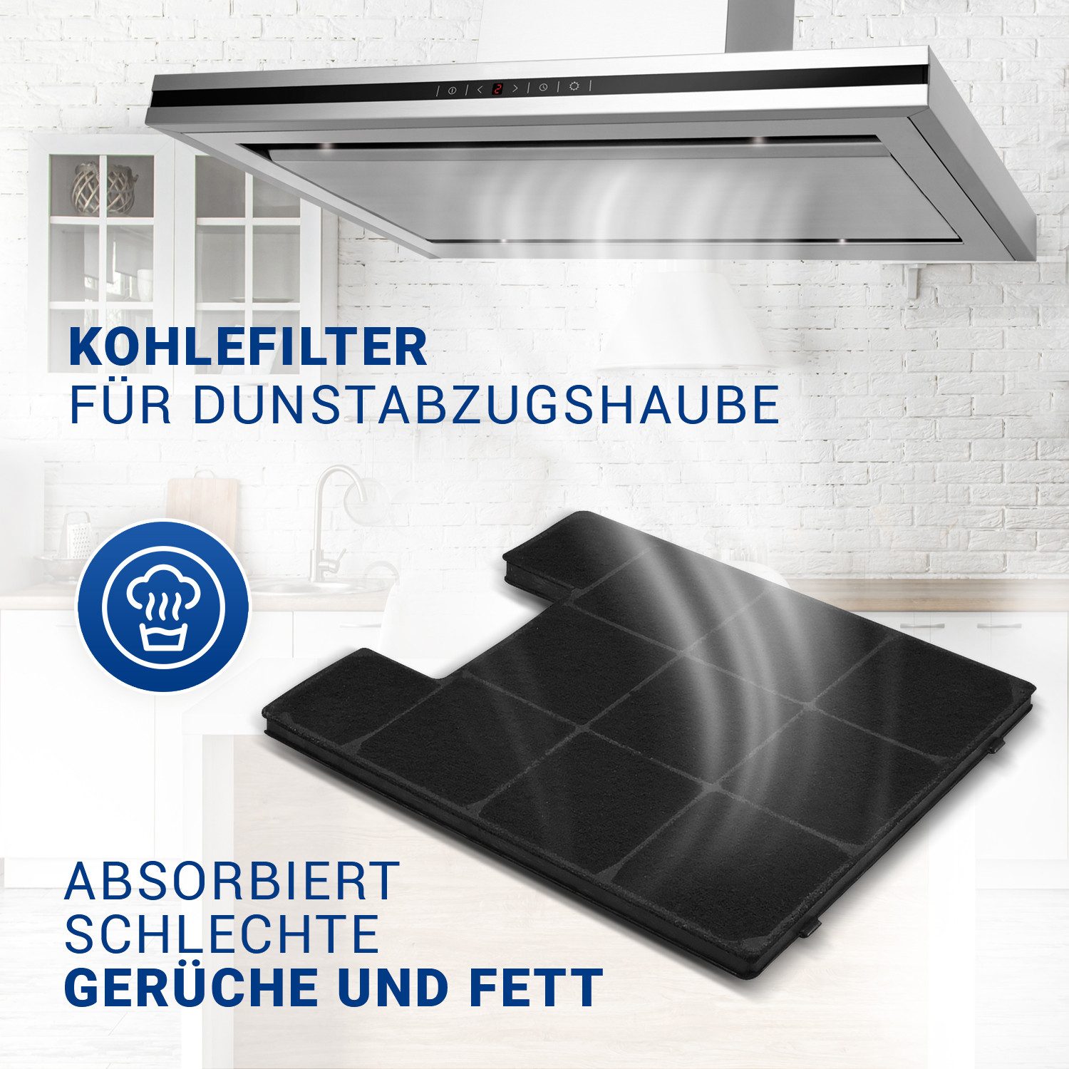 VIOKS Aktivkohlefilter Kohlefilter Ersatz für Amica KF 17141, für Dunstabzugshaube