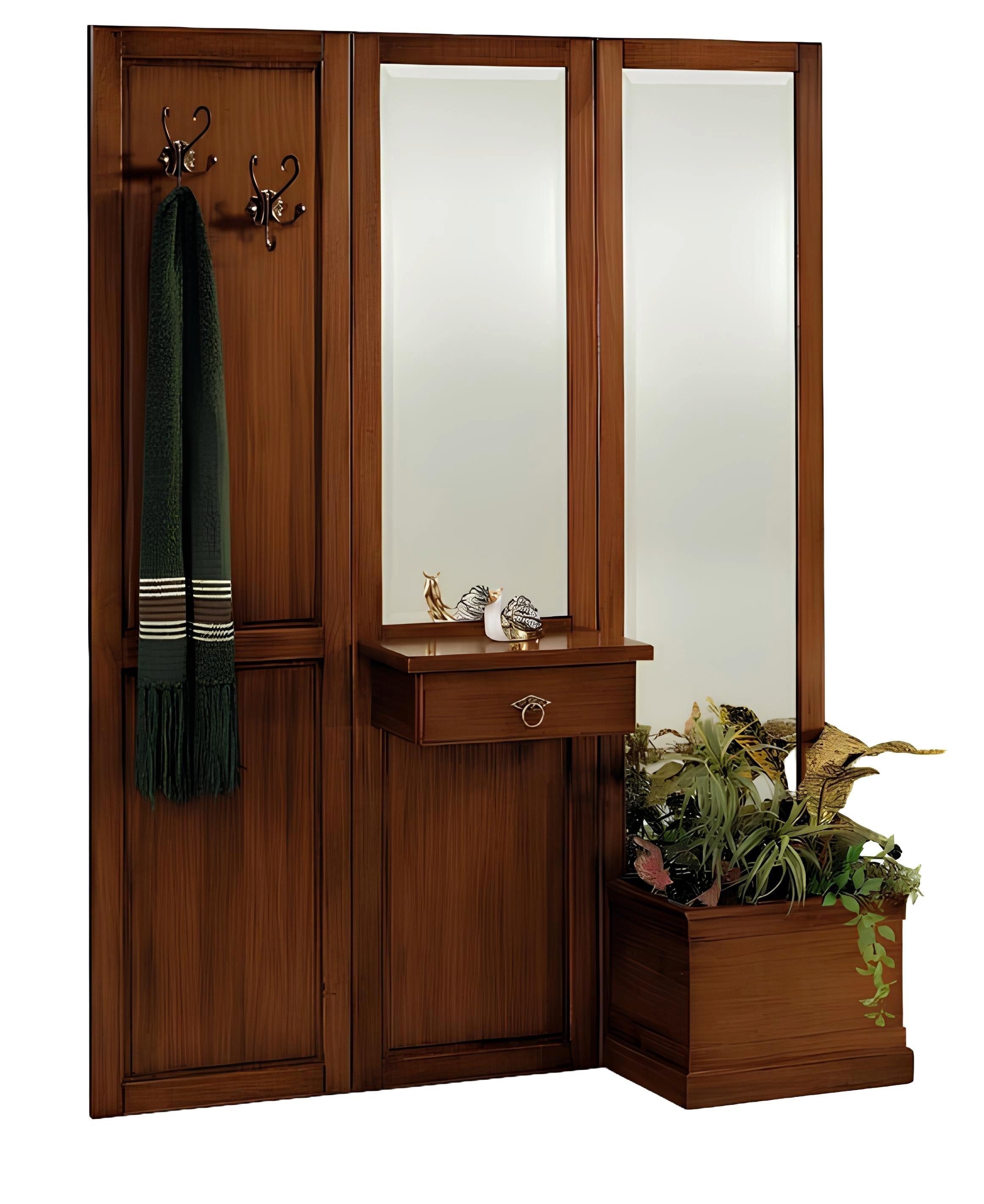 Xlmoebel Garderoben-Set Holzschrank mit Regal für Kleidung und Accessoires in warmem Design, (1-St., Kleiderständer), Hergestellt in Europa