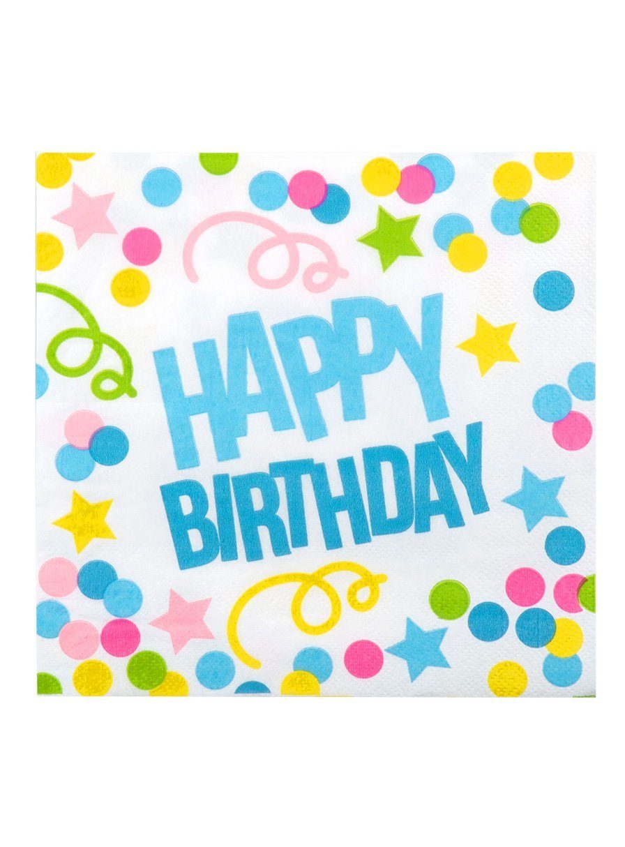 Boland Papierserviette 12 Happy Birthday Servietten, Partygeschirr für Deine Geburtstagsfeier