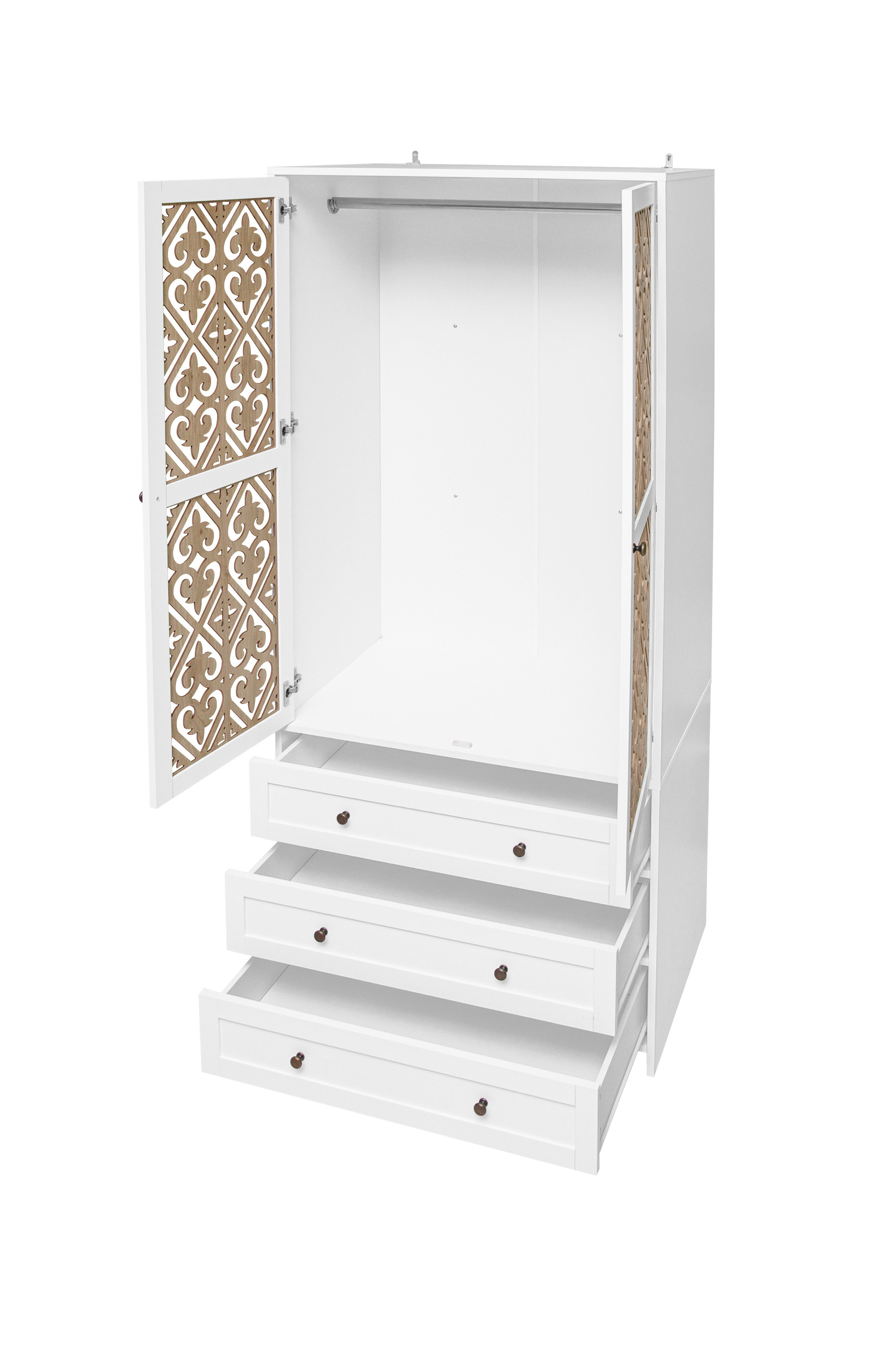 OKWISH Kleiderschrank Garderobe Garderobenschrank (mit Schnitzmuster günstig online kaufen