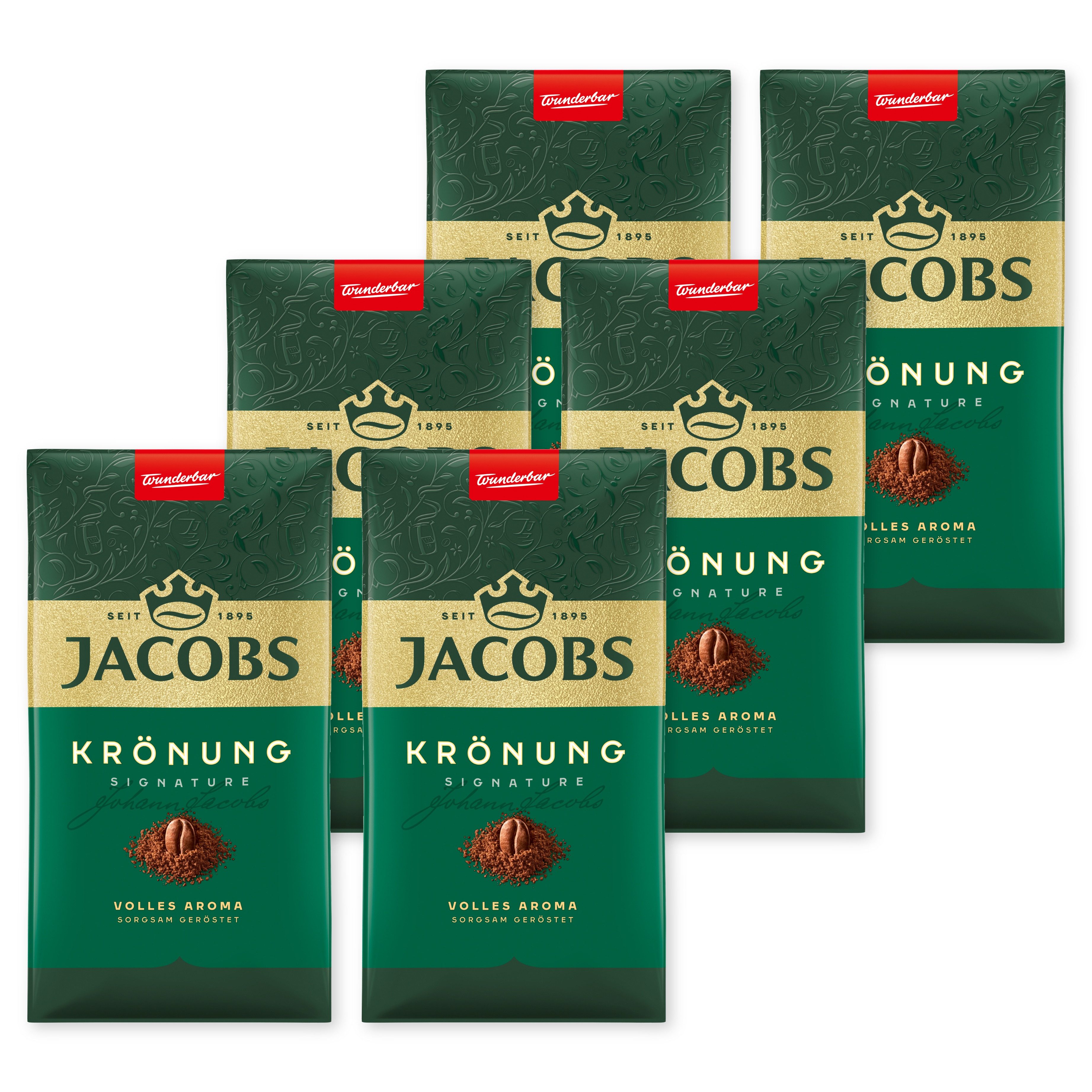 JACOBS Kaffee Filterkaffee Krönung Röstkaffee klassich 6 x 500 g, 3000 g, (Packung, 6er pack)