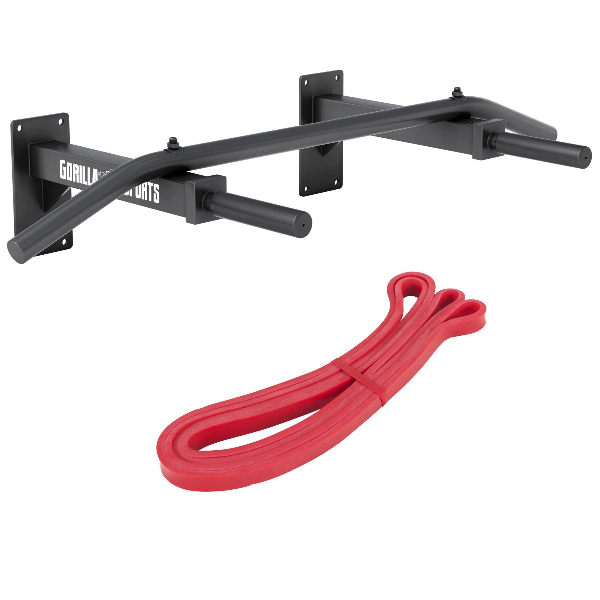 GORILLA SPORTS Klimmzugstange Klimmzugset (Klimmzugstange + Resistance Band) weiß und schwarz (1-tlg)