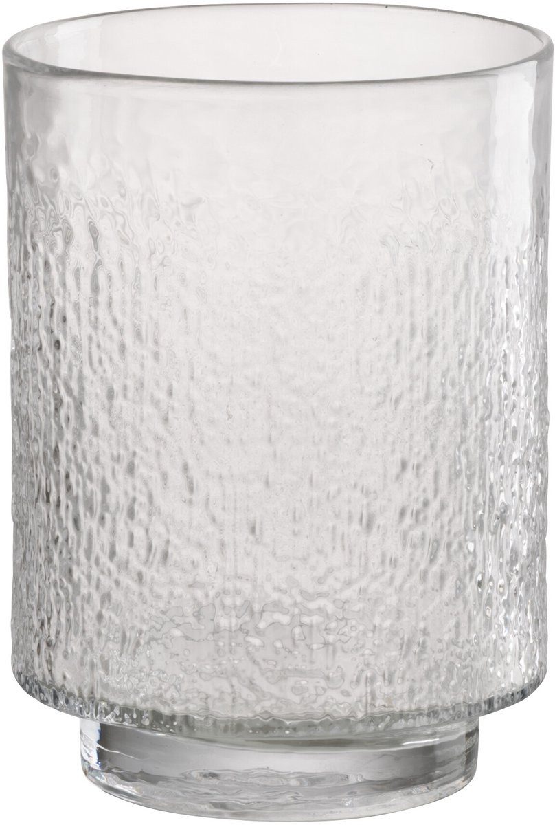 J-line Zylinder Vaas Cilinder Reliëf - Glas - Transparent - Small (1-St)