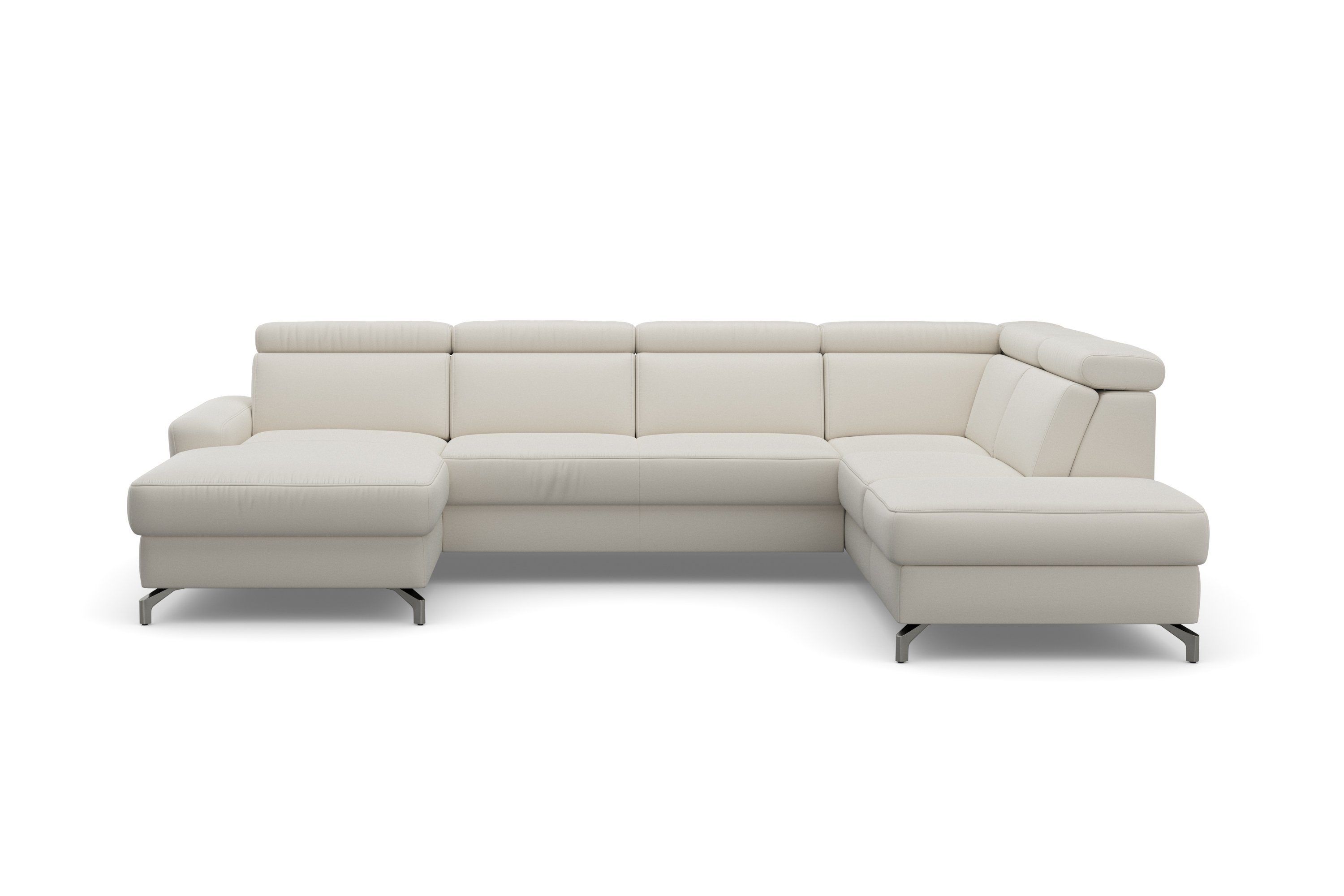 sit&more Wohnlandschaft Scarlett U-Form, inklusive Kopfteilverstellung, wahlweise mit Bettfunktion, Bettkasten