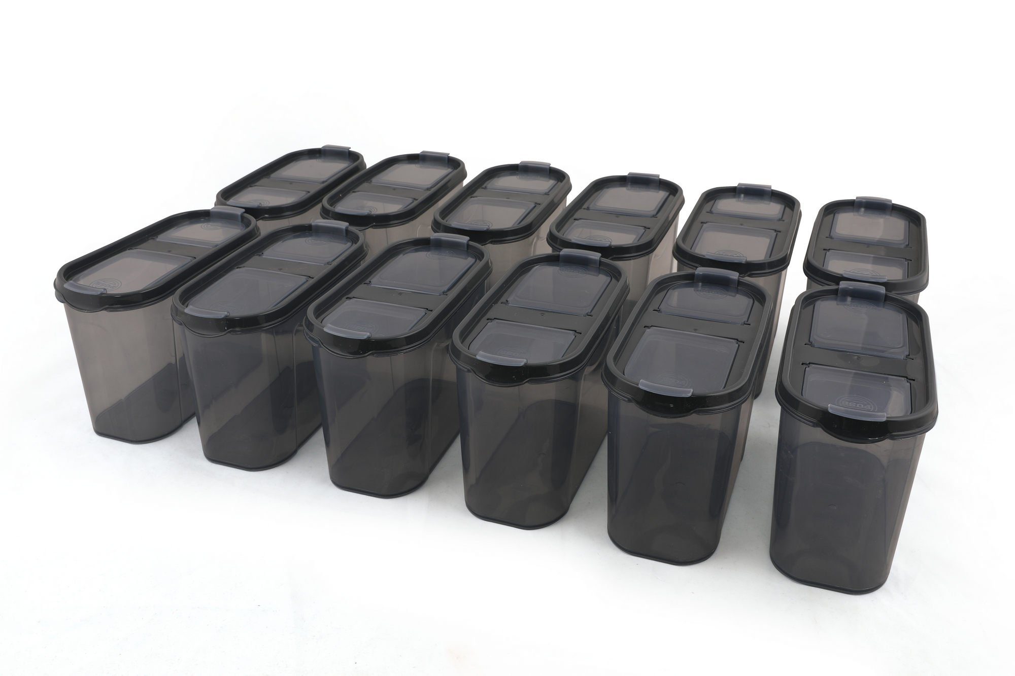 Hermia Concept Vorratsdose 100% PLASTIC, 9 x 19 x 12,5 cm / 1400 ml (12 Pieces) M1124, (12-tlg)