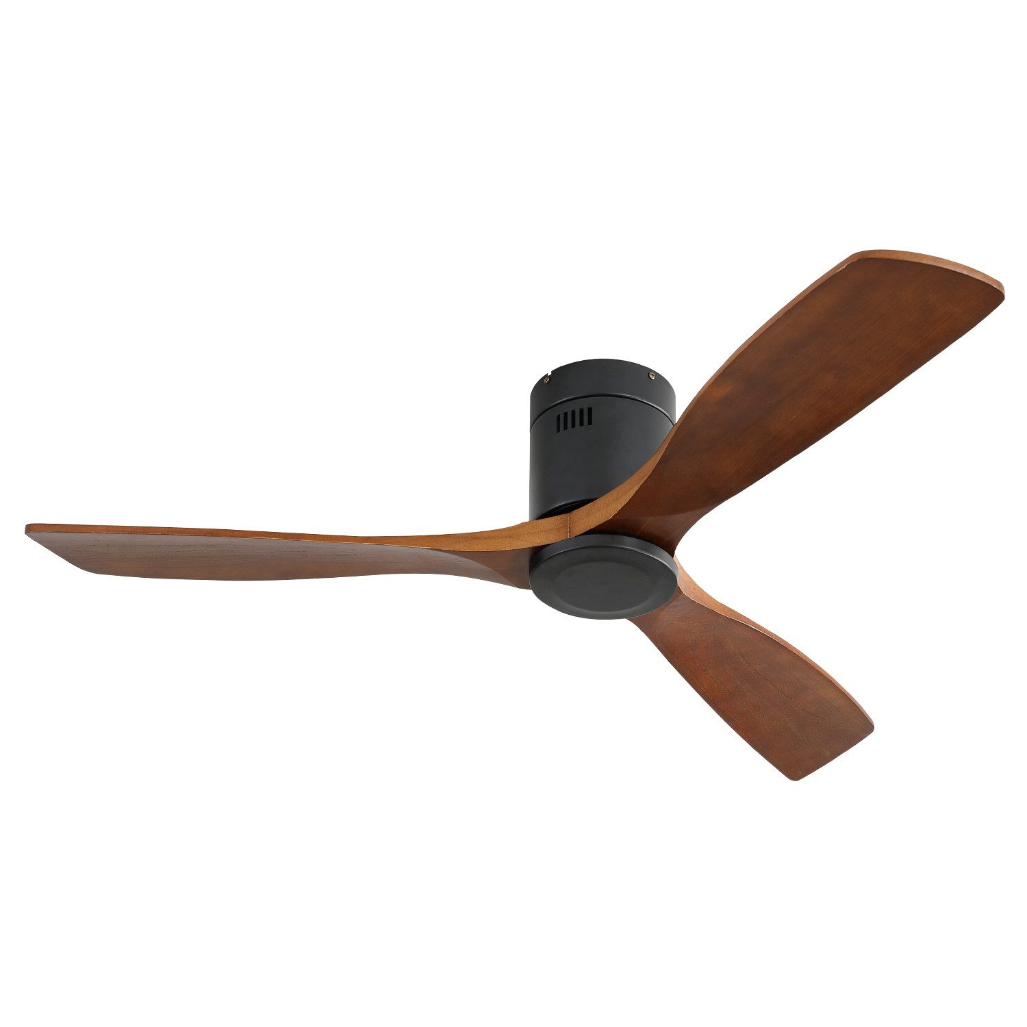 Silonn Deckenventilator 52 Zoll ohne Licht mit Massivholz-Flügeln, leiser DC Motor, reversible Funktion, Timer, energiesparender Deckenlüfter