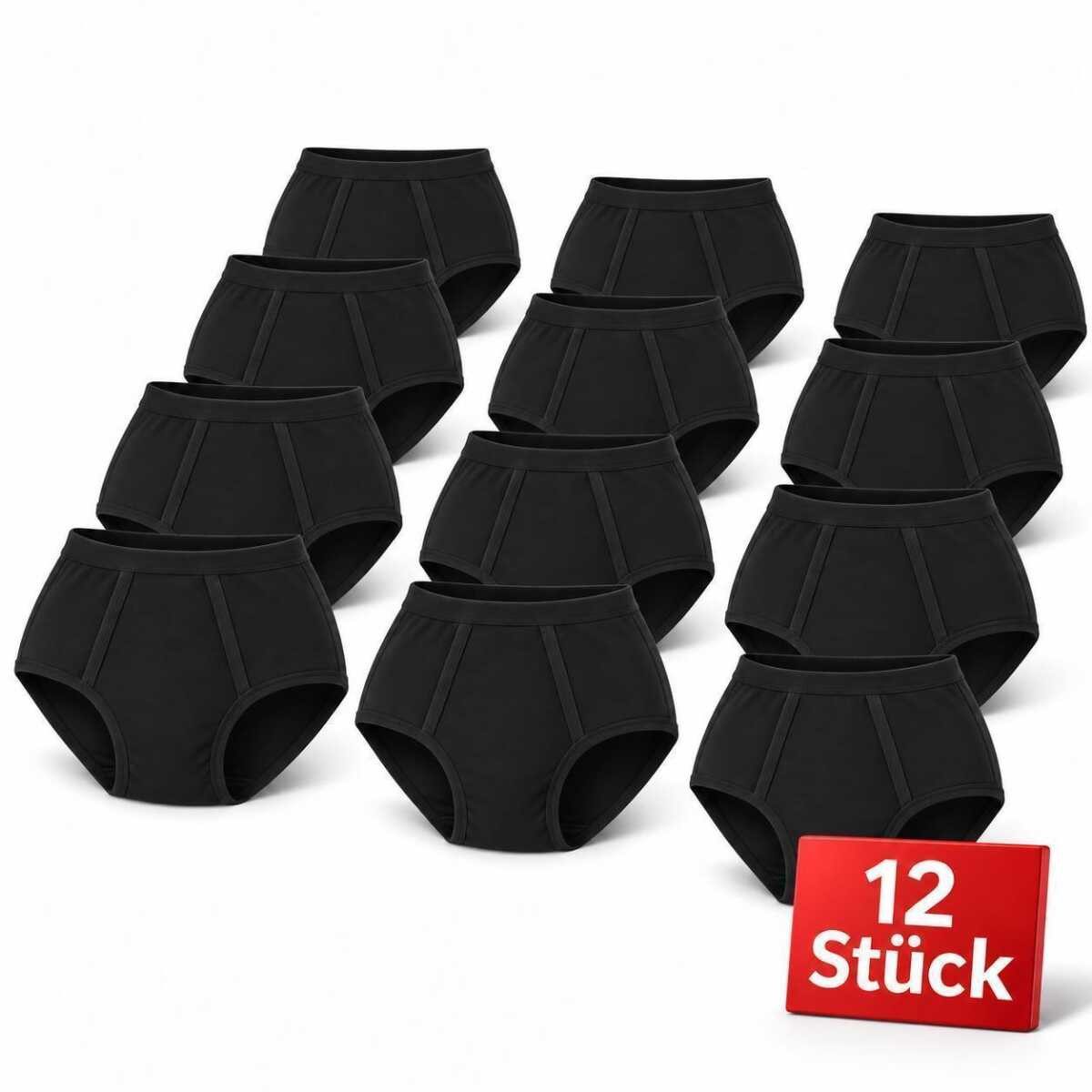 EloModa Slip Herren Slips aus 100 % Baumwolle mit Eingriff, 3er-/6er-/12er-Set (12-St) Mit Eingriff und doppellagigem Schrittbereich, aus 100 % Baumwolle