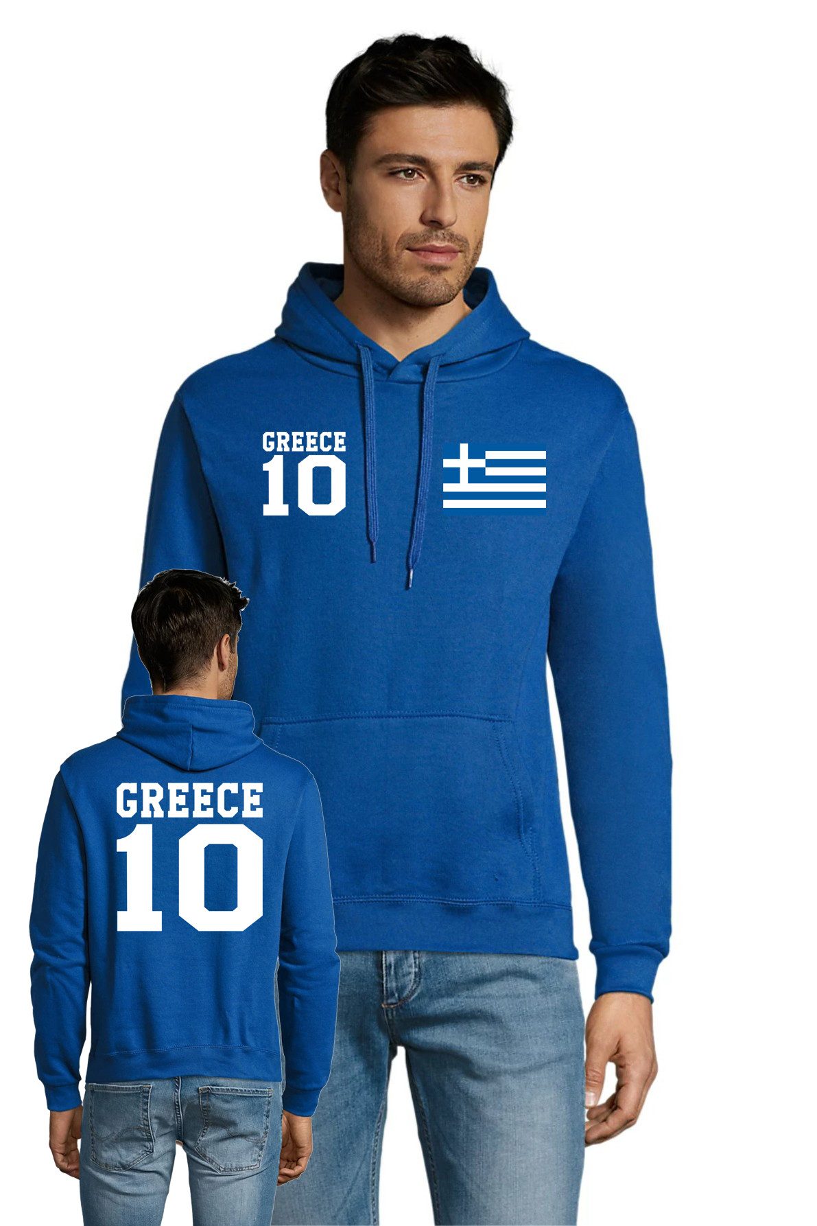 Hoodie Gréchenland Herren Griechenland Flaggen Print Hoodie Stil