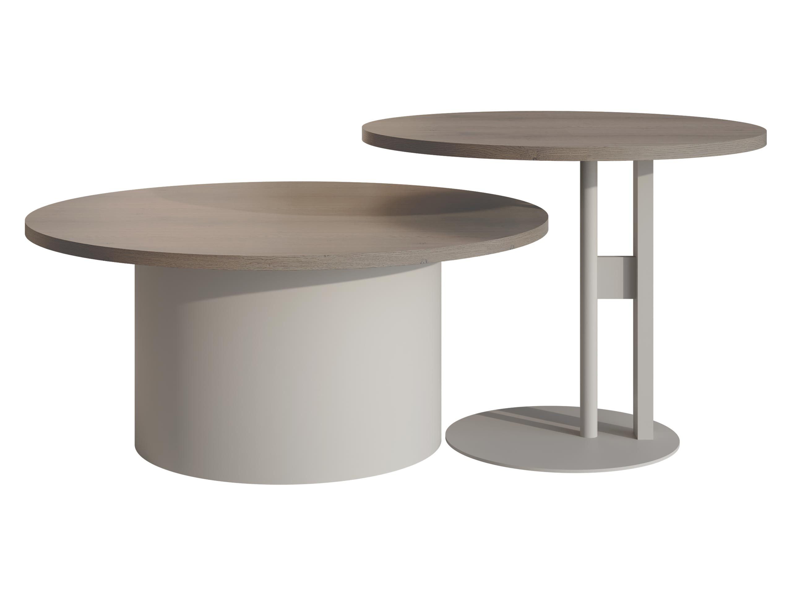 MIRJAN24 Couchtisch Monar Cashmere (2er-Set), Beine aus Stahl, 58x58x45 cm + 75x75x33 cm