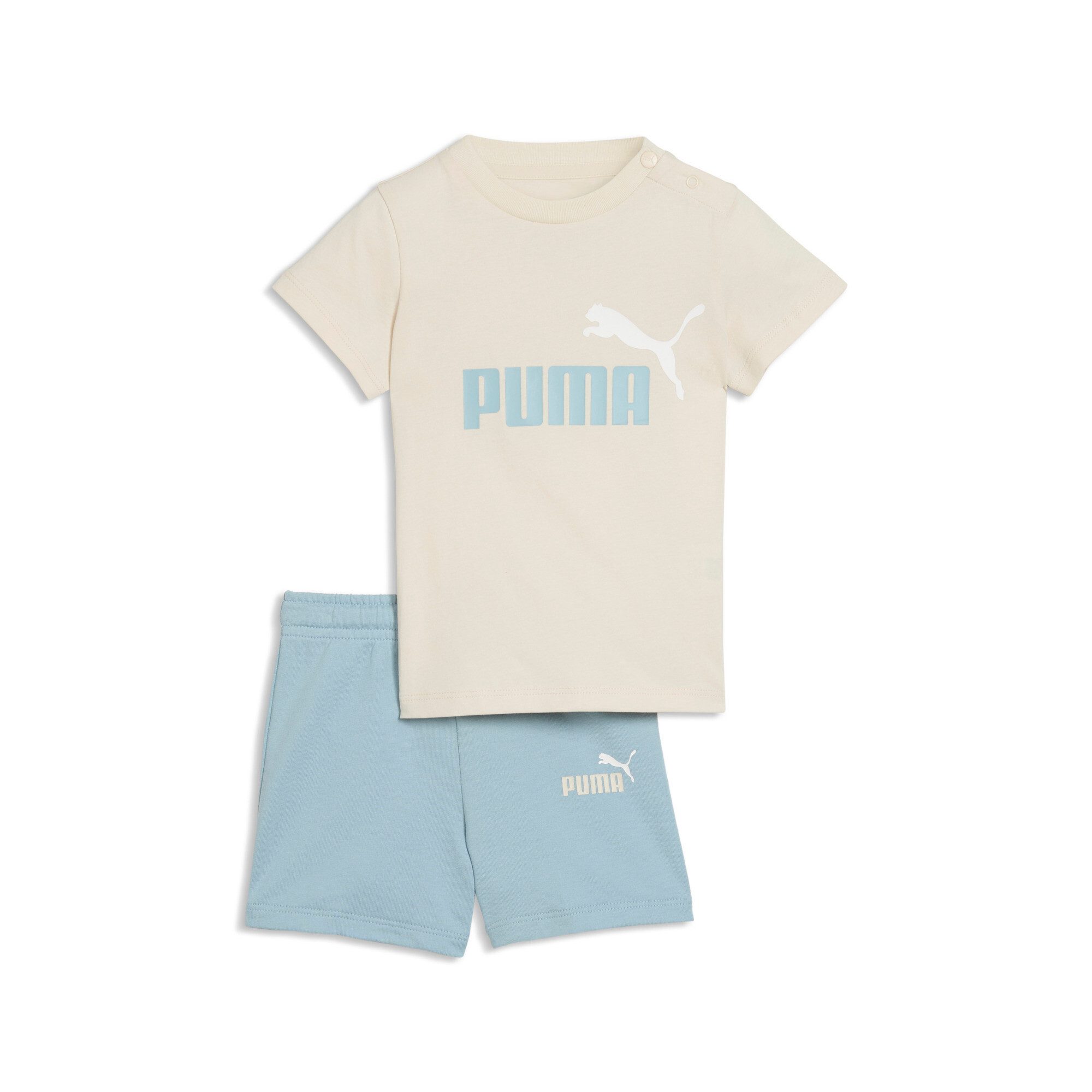PUMA Trainingsanzug MINICATS ESS TEE AND SHORTS SET INF (2-tlg), zweiteiliges Set, für Kinder, mit Rundhalsausschnitt, Regular Fit