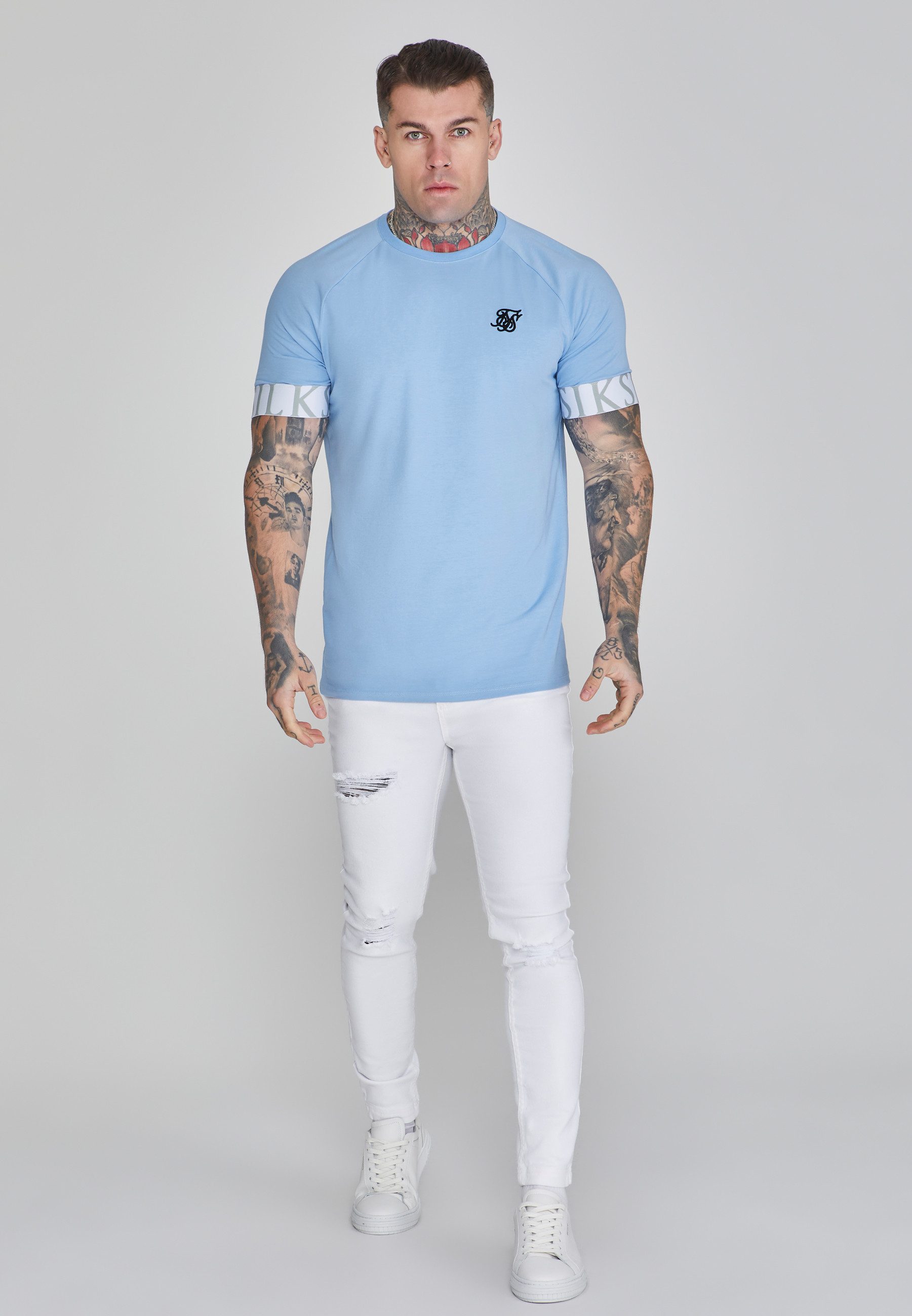 Siksilk T-Shirt SikSilk Herren Blaues Tech T-Shirt günstig online kaufen