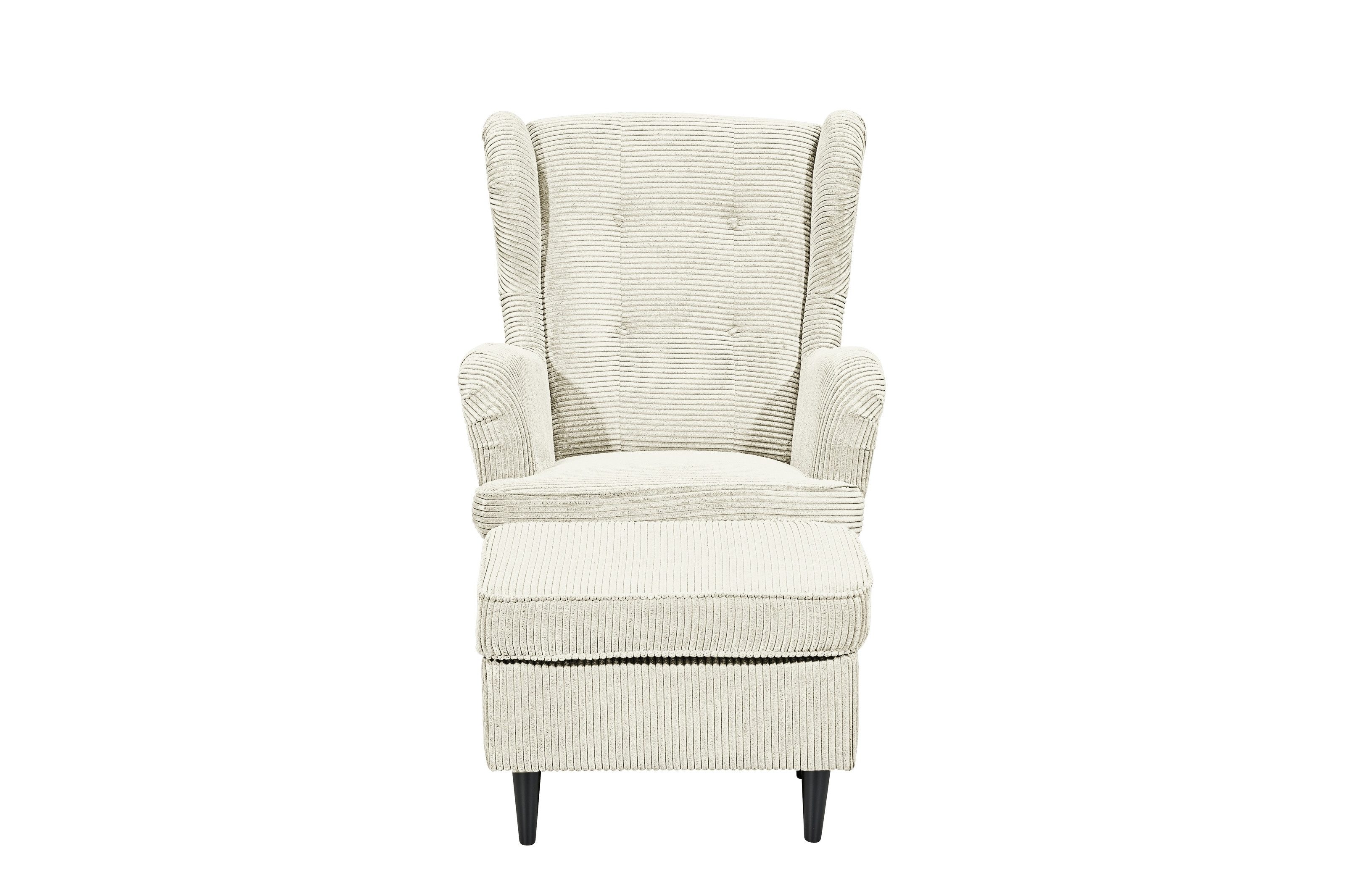 freiraum Ohrensessel OSKAR (Sessel und Hocker), (Sessel und Hocker) in Cream - 78x102x98 (BxHxT)