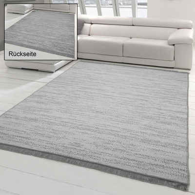 Outdoorteppich Abstrakter Teppich mit heller & dunkelgrauer Seite, Teppich-Traum, rechteckig