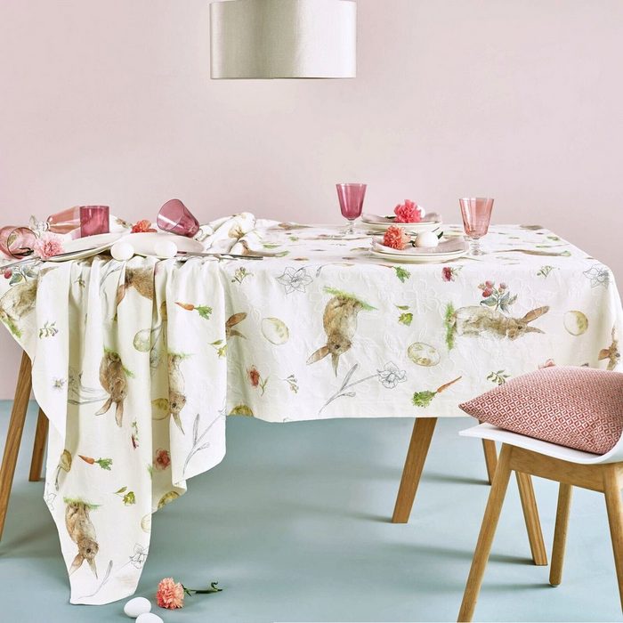 sander table + home Tischläufer Süsser Tischläufer Morena 50 x 140 cm Ostern Hase Eier Blumen (1-tlg)