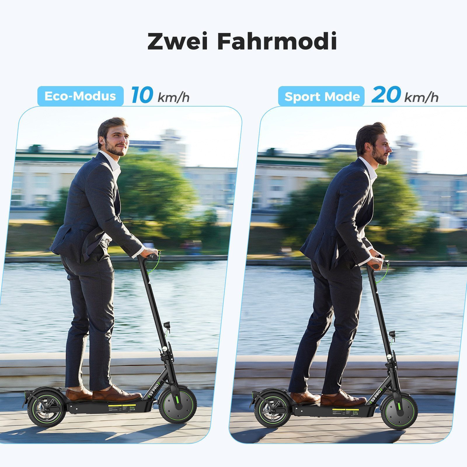 iSinwheel E-Scooter mit Straßenzulassung (ABE), 30 km Reichweite, 350,00 W, 20,00 km/h, Faltbar, Duales Bremssystem, Belastbar bis 120 kg