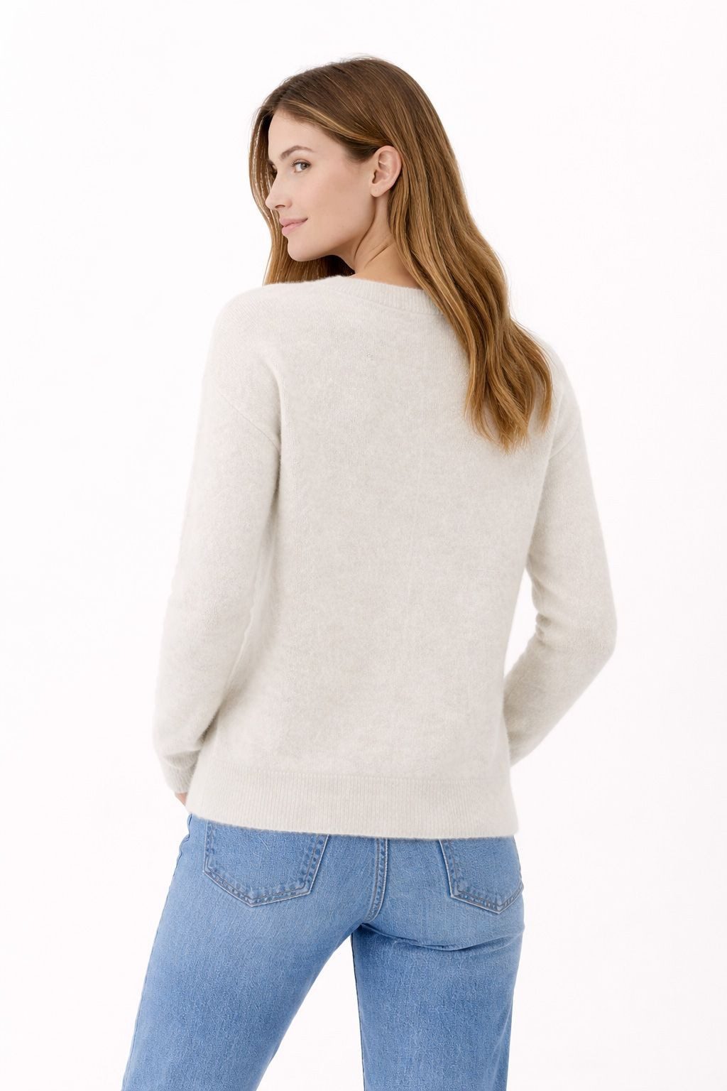 YAYA Strickpullover Pullover mit V-Ausschnitt