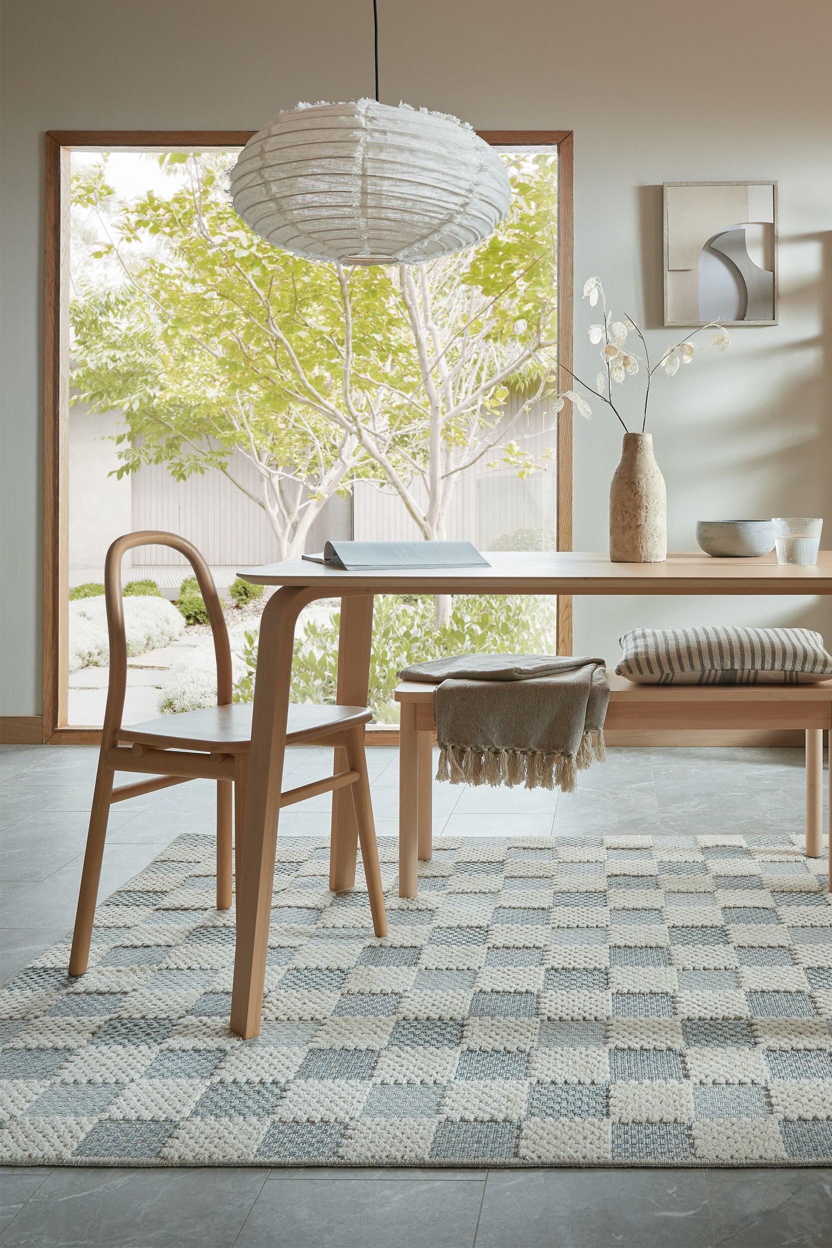 FLAIR RUGS Designteppich MUTED CHECKERBOARD, rechteckig, Höhe: 4 mm, Waschbarer Teppich, Modernes Schachbrettmuster