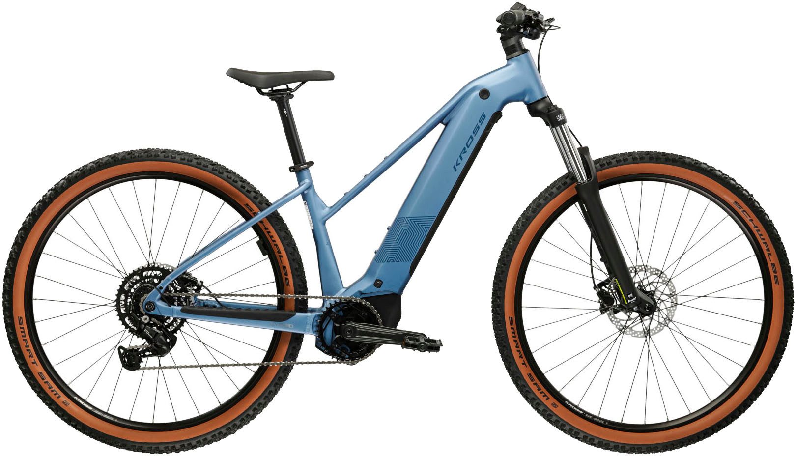 Kross E-Bike Mountainbike Influx Hybrid 2.0 16,7Ah / BOSCH 600 Wh 29" blau 9 Gänge 2026, 9 Gang Shimano CUES U4000 Schaltwerk, Kettenschaltung, Mittelmotor, 600 Wh, BOSCH PERFORMANCE LINE PX 36 V/250 W, Mittelmotor