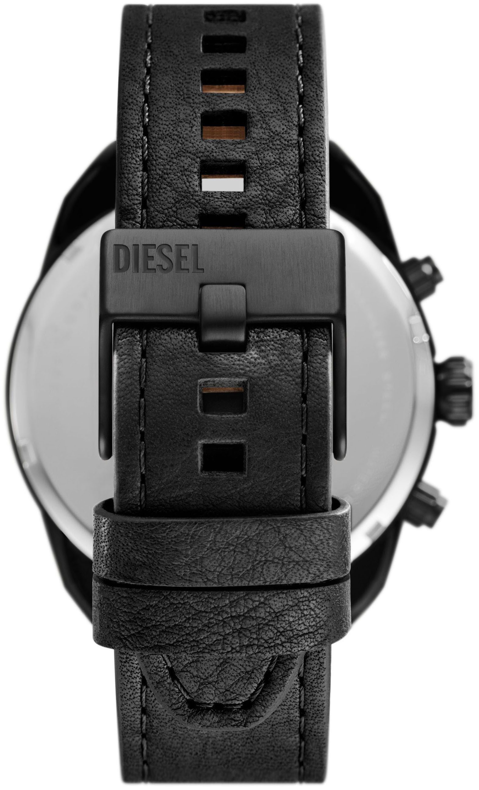 Diesel Chronograph SPIKED DZ4667, Armbanduhr, Herrenuhr, Lederarmband, Quarzuhr, Stoppfunktion