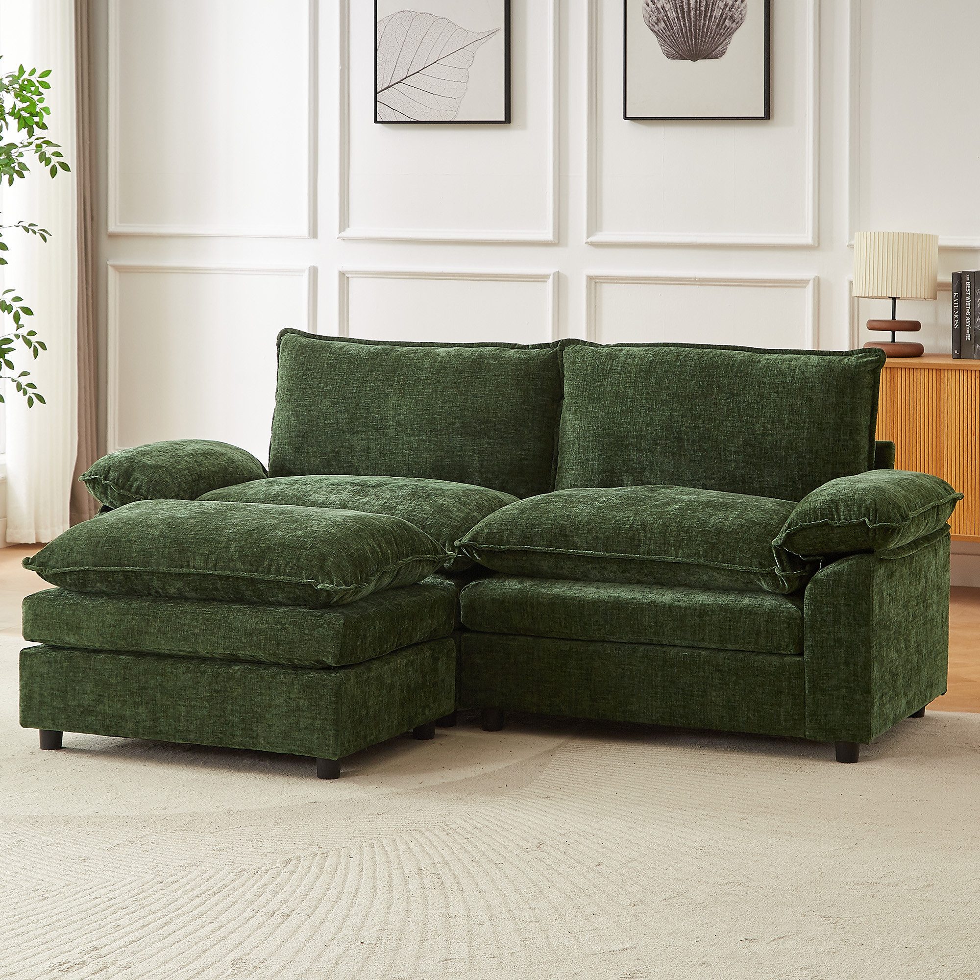 Jiexi Wohnlandschaft Modulares Sofa aus Chenille Freie Kombination Wohnlandschaft – Bild 2 von 5
