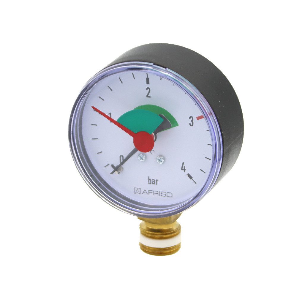 Sanicomfort Heizkörper Sanicomfort Heizungsmanometer 3/8" 0-4 Bar Anschluss unten