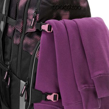 coocazoo Schulranzen Schulrucksack-Set PORTER Pink Illusion 3-teilig (Rucksack, Mäppchen, Sporttasche), ergonomisch, Körpergröße: 135 - 180 cm, reflektiert