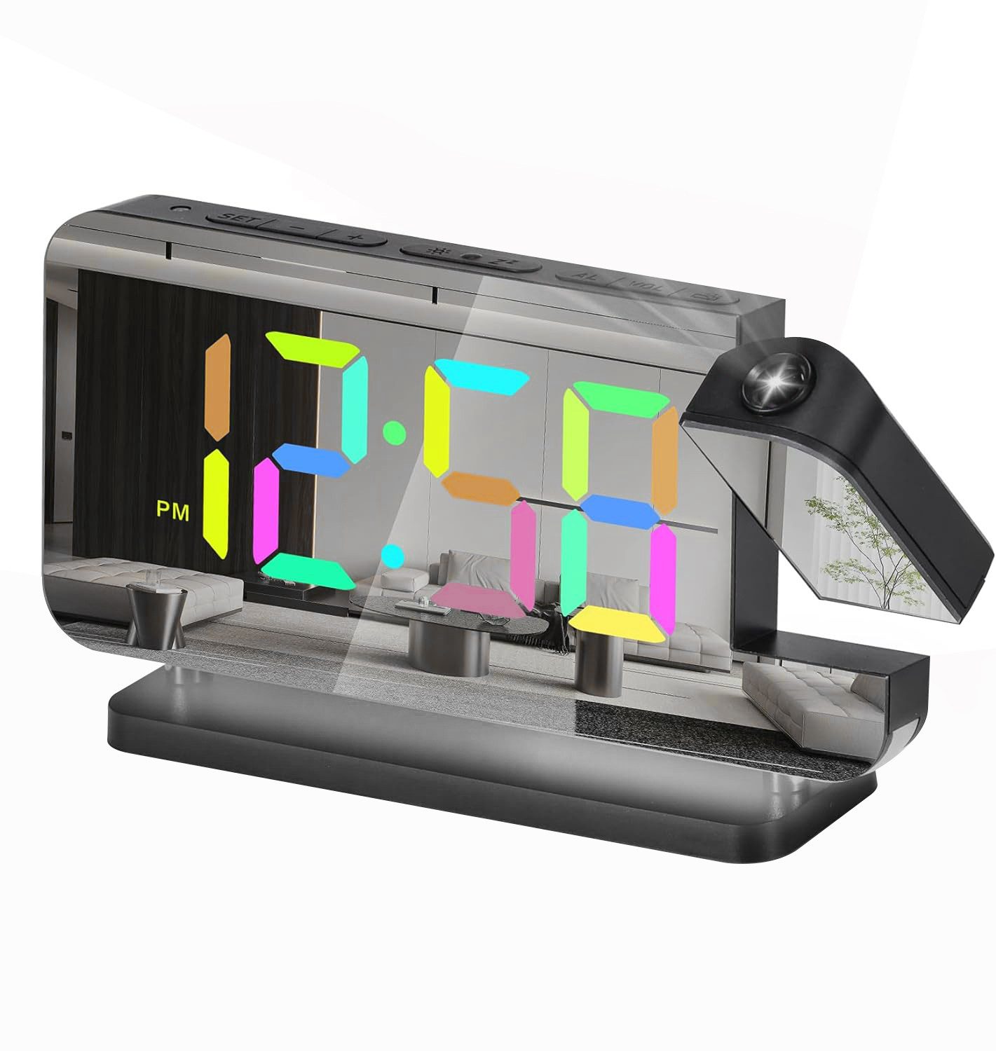 Projektionswecker Digital Wecker Digitalwecker 11 RGB Projektion LED Alarm Spiegeluhr