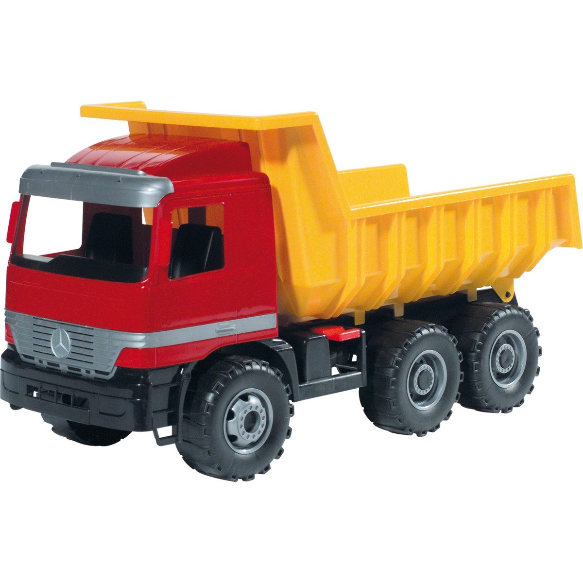 Lena® Spielzeug-LKW LENA GIGA Trucks Mercedes-Benz Actros Kipper rot gelb 62cm
