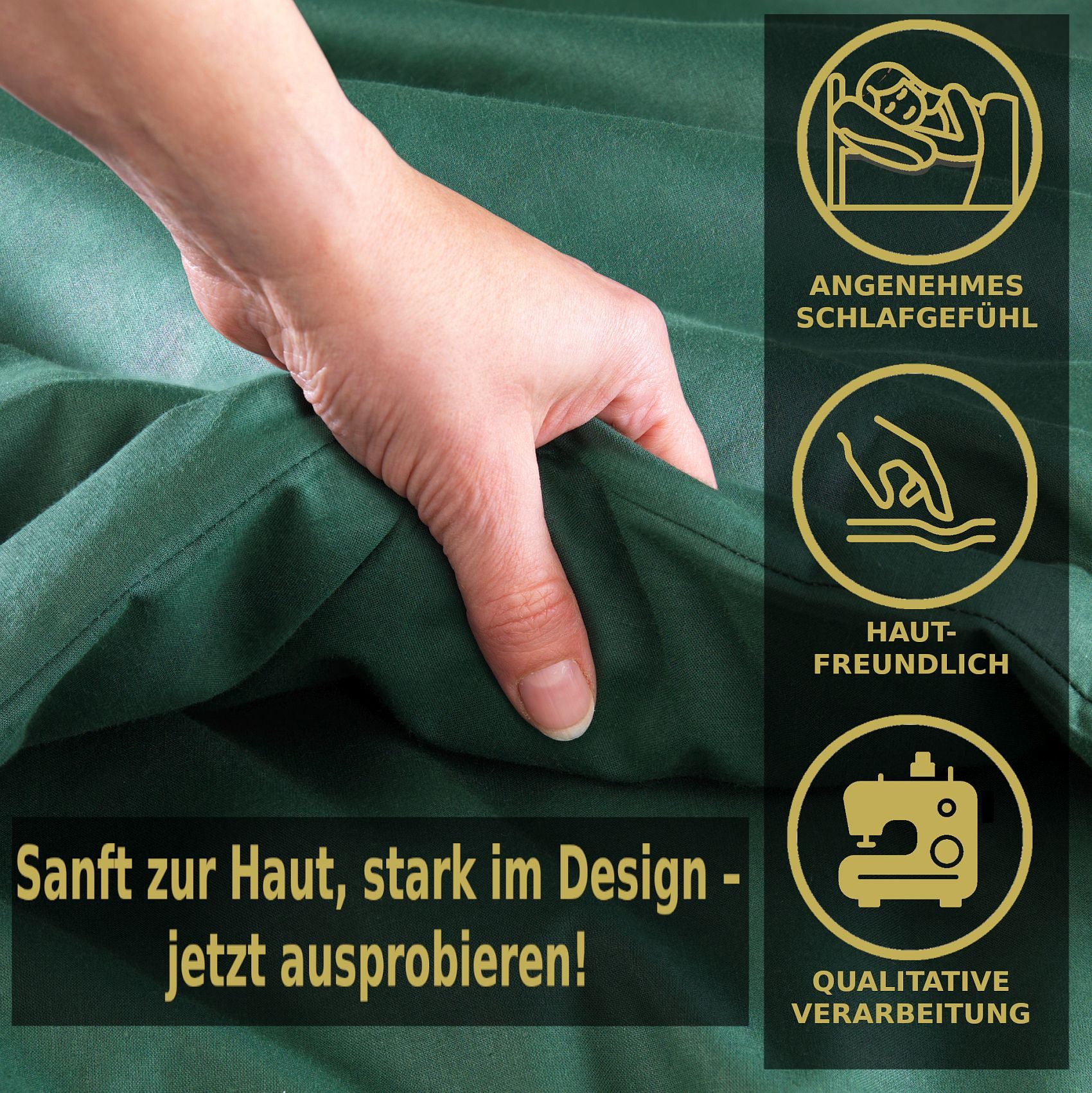 Malika Bettwäsche 135x200 + 80x80 cm atmungsaktiver Baummwoll Renforce Bettbezug, Renforce Baumwolle, 2 teilig, Für Allergiker geeignet, pflegeleicht, angenehm weicher Stoff