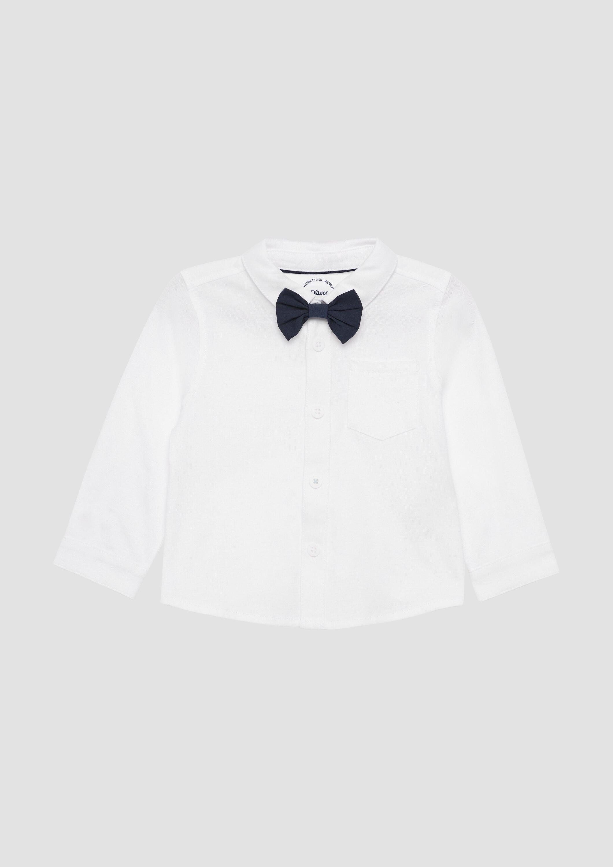 s.Oliver Langarmhemd Hemd Jersey-Hemd mit abnehmbarer Fliege