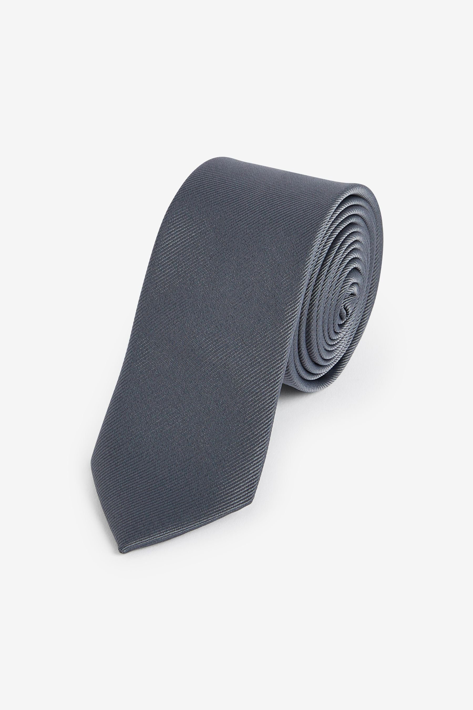 Next Krawatte Schmale Twill-Krawatte (1-St) Grey
