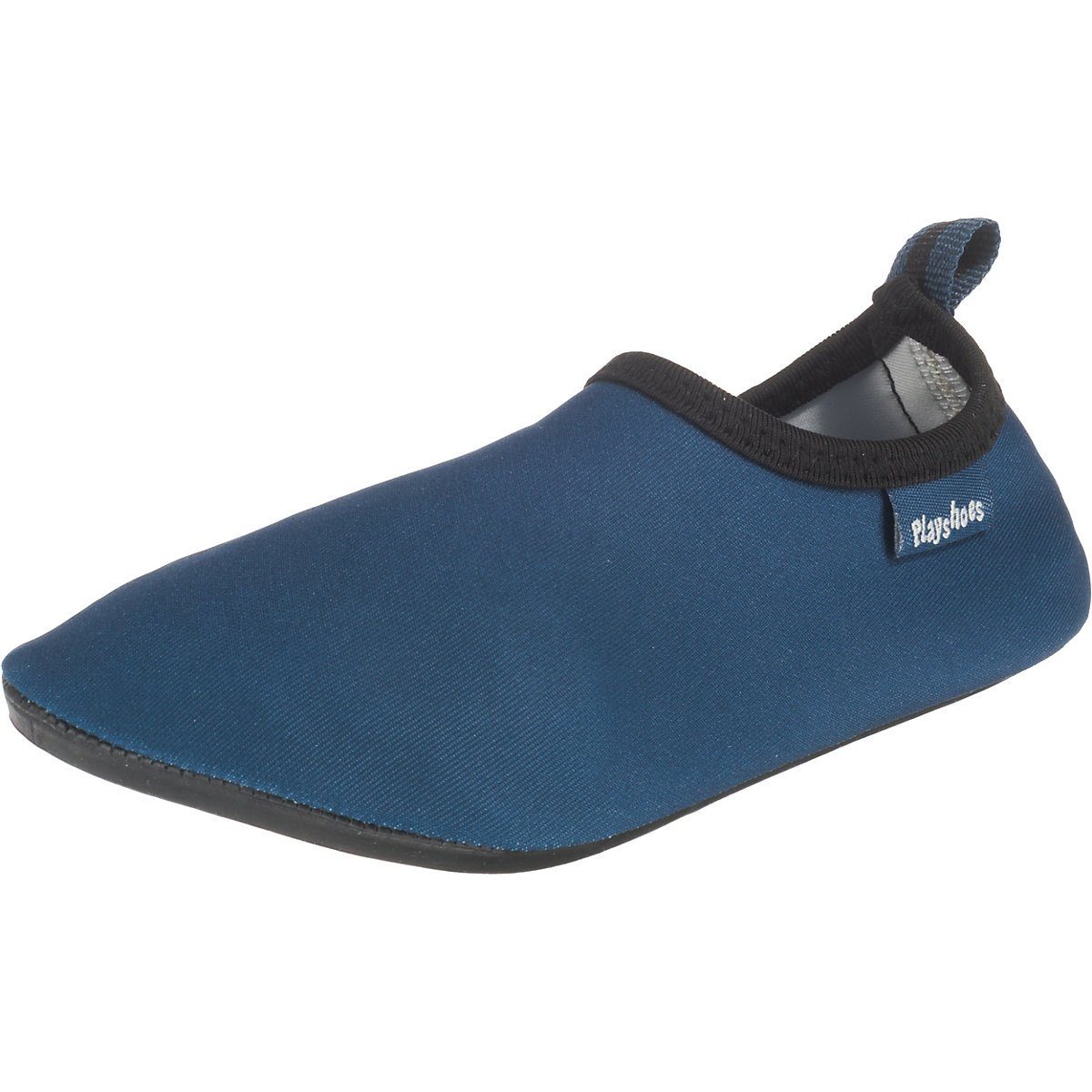 flexible Badeschuh blau Schwimmschuhe, Sohle mit Uni Playshoes Wasserschuhe Barfuß-Schuh rutschhemmender Passform, Badeschuhe