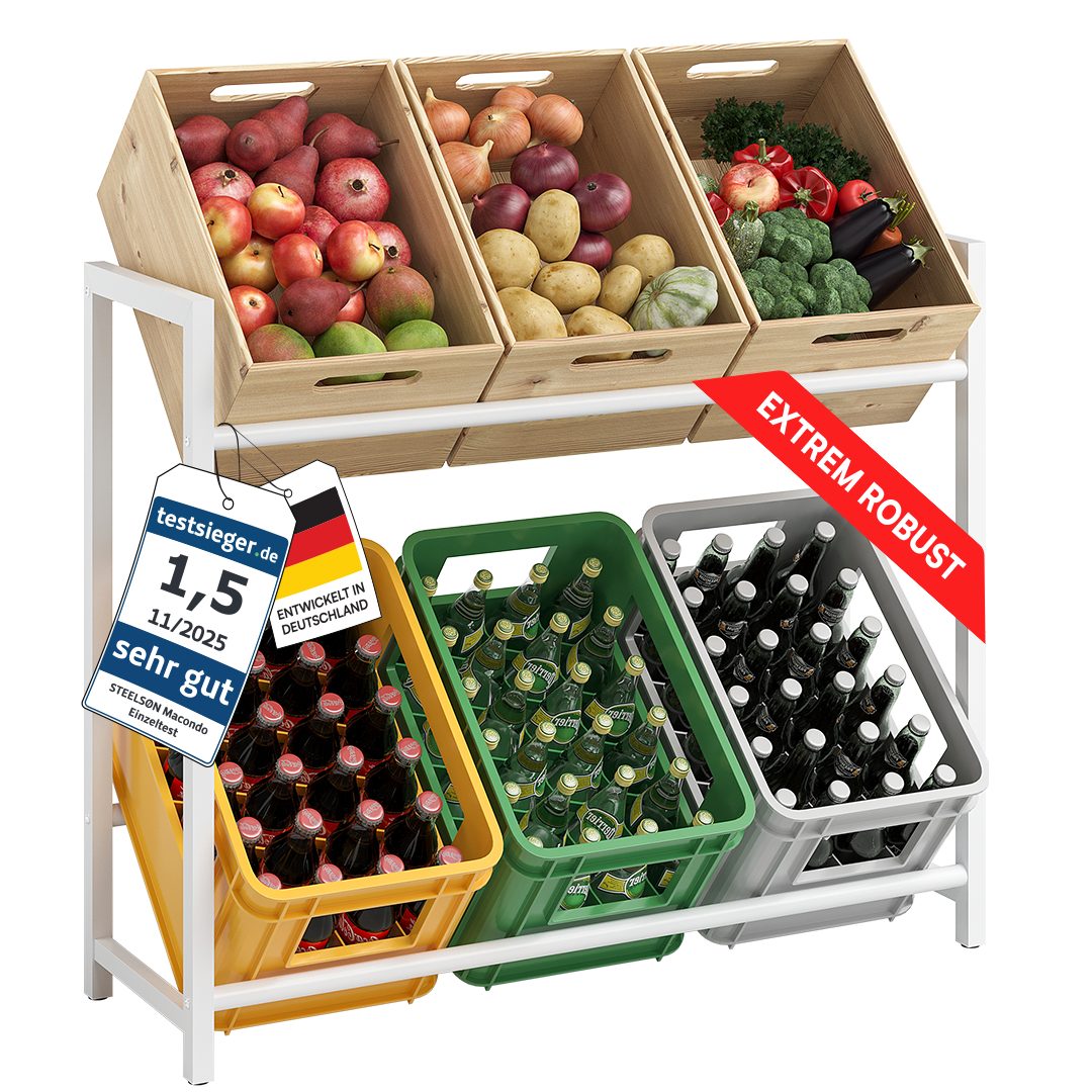 STEELSØN Flaschenregal Macondo aus Metall, Getränkekistenregal weiß, für 6 günstig online kaufen