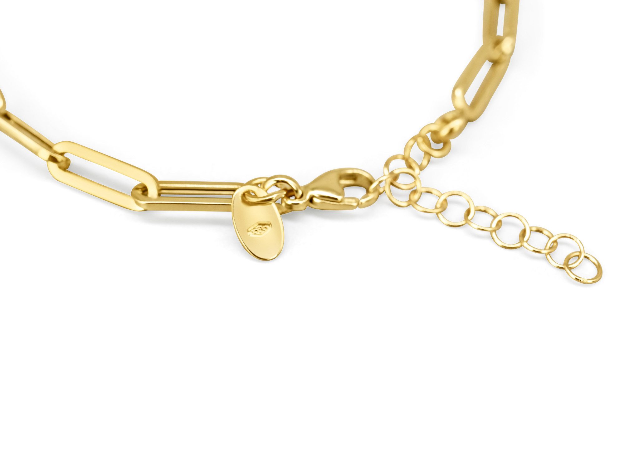 Antares Gold Goldarmband Paperclip-Armband 14K Gold – 18+2 cm, 4 mm, Hellgold, Modernes Paperclip-Design mit länglichen Gliedern