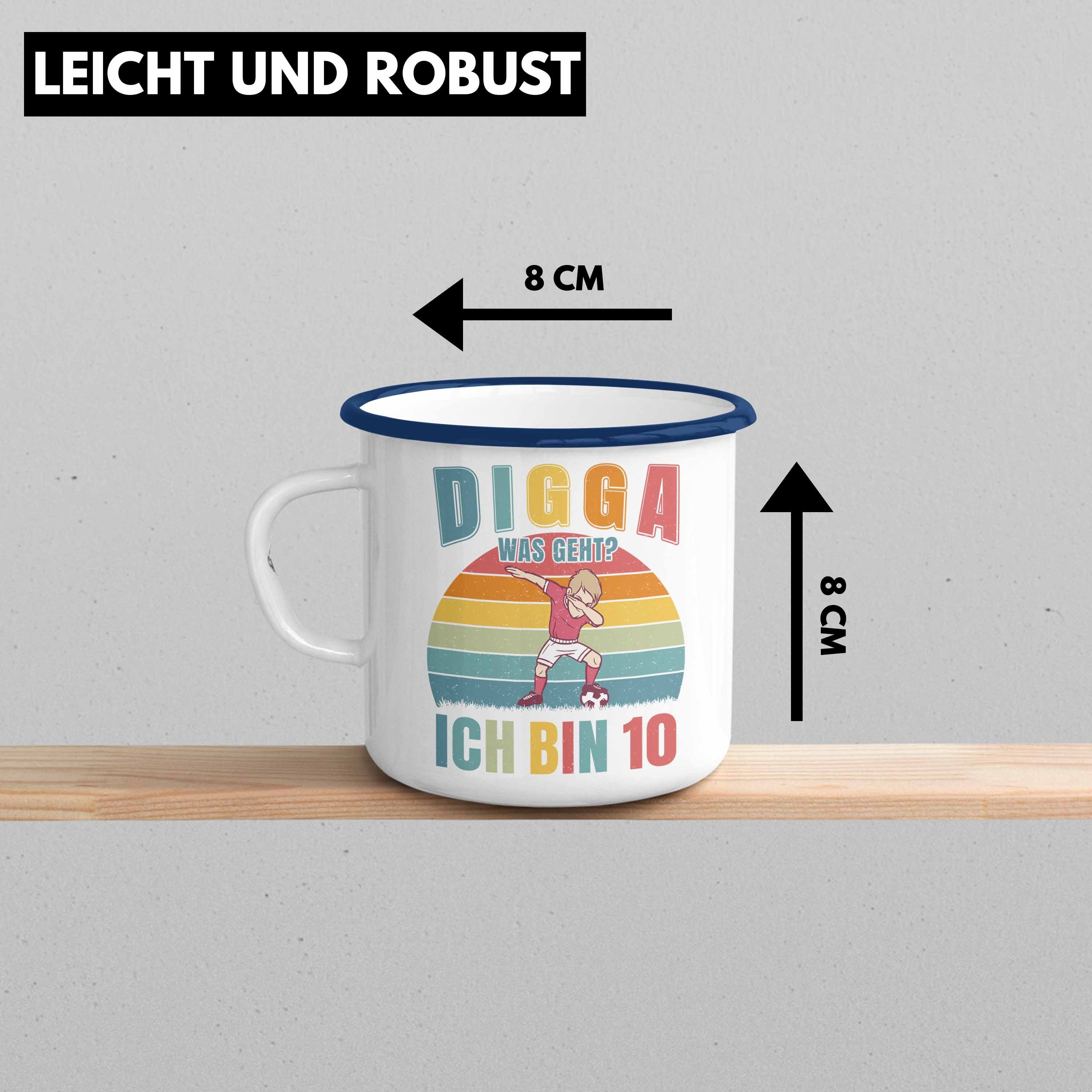 Geburtstagsgeschenk Geburtstag Jahre Jungs Kinder Emaille 10 Thermotasse Jungen Trendation - 10. Blau Trendation Tasse Fussball