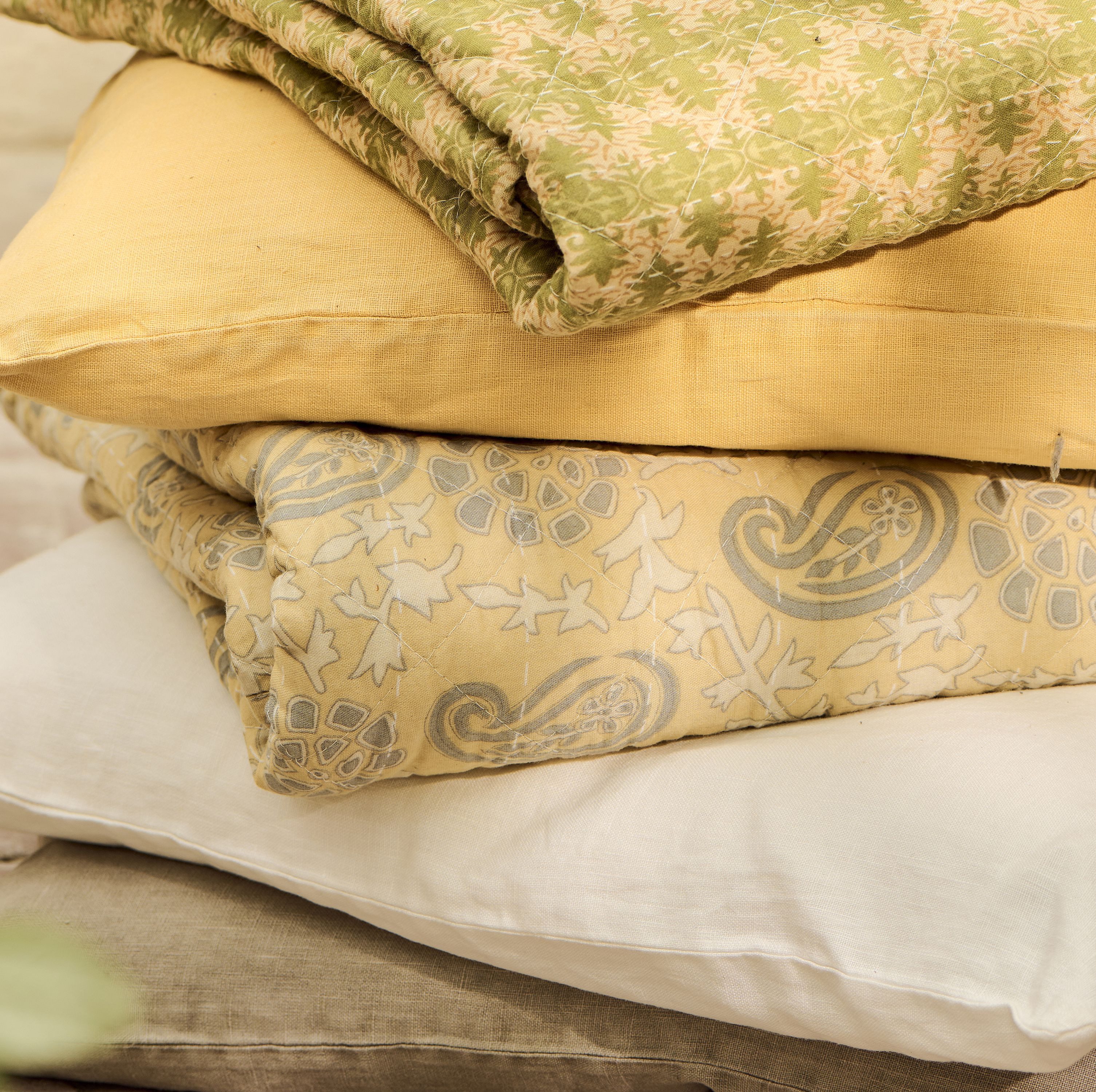 Ib Laursen Tagesdecke Ib Laursen - Decke Quilt Tagesdecke Überwurf 180x130cm Muster Gelb