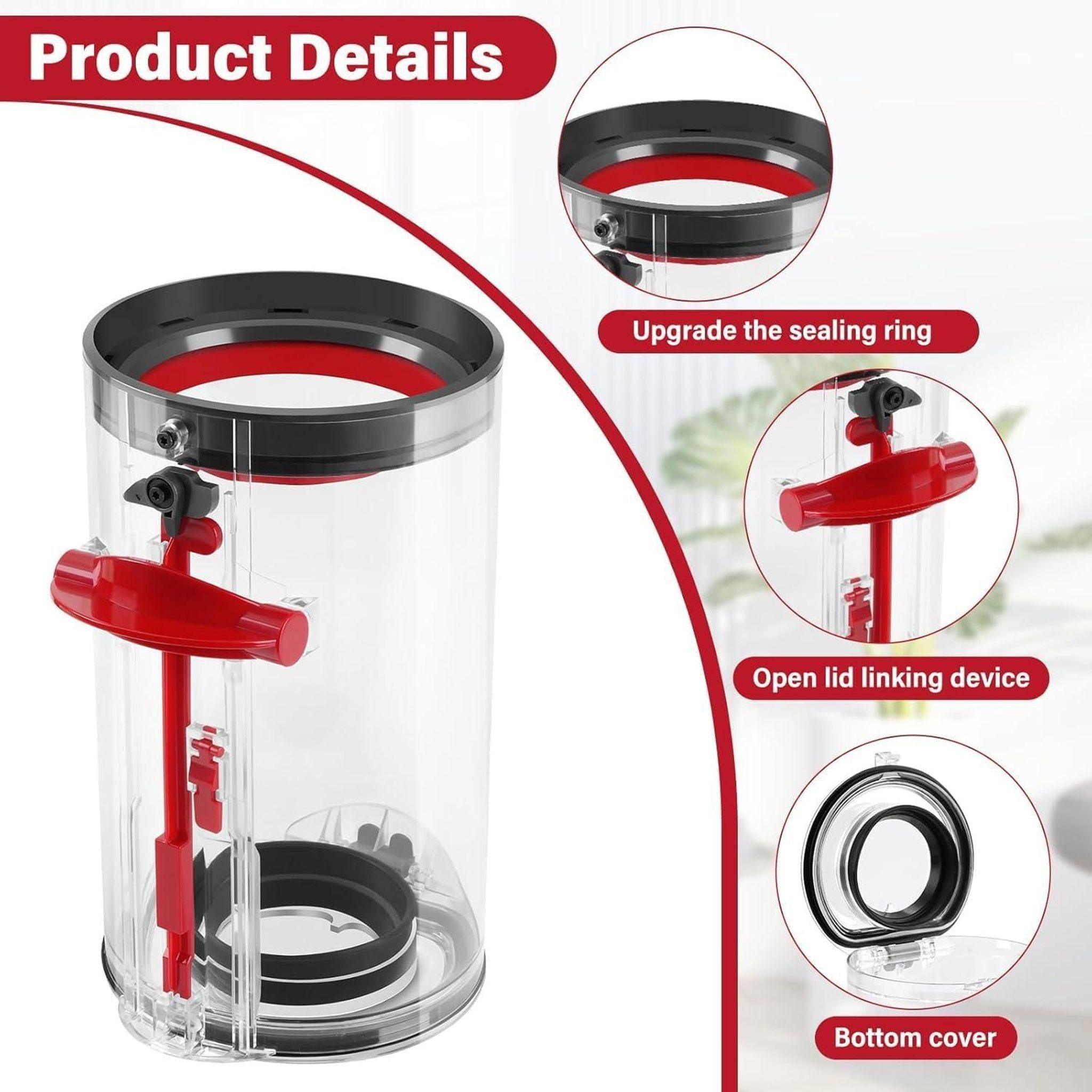 FELIXLEO Staubsaugerzubehörtasche Staubbehaelter fuer Dyson V11 V15 SV14 SV15 SV17 SV22 Behaelter (1-tlg) – Bild 4 von 5