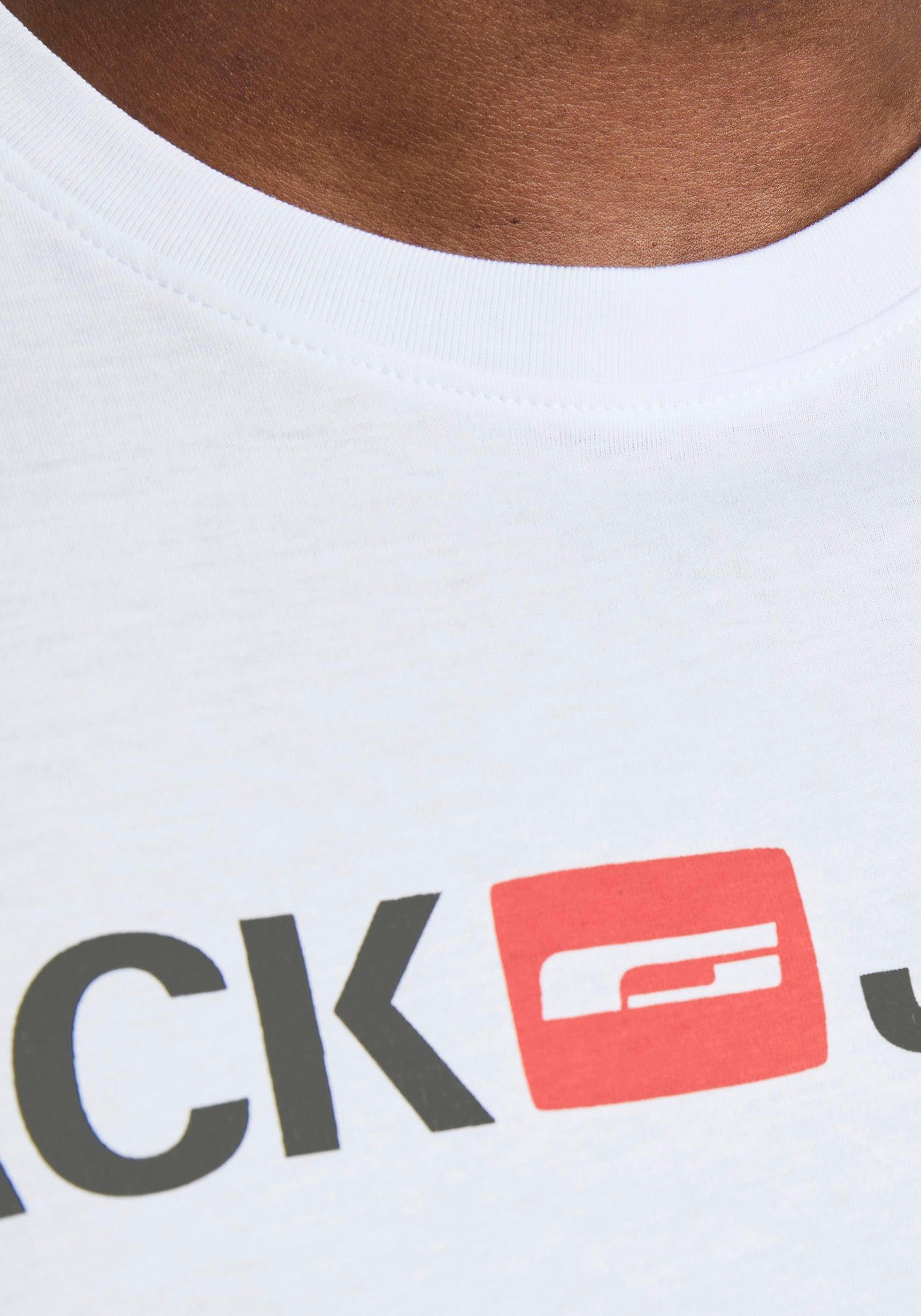 Jack & Jones PlusSize T-Shirt CORP mit Print und bequemem Rundhals bedruckt, modisch, regular fit, Baumwolle, Rundhals