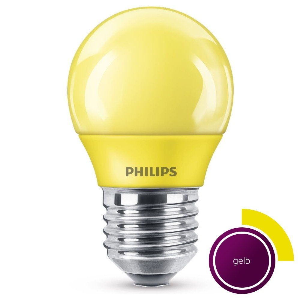 Philips LED-Leuchtmittel LED Lampe, E27 Tropfenform P45, gelb, nicht dimmbar, 1er Pack [Energie, n.v, warmweiss