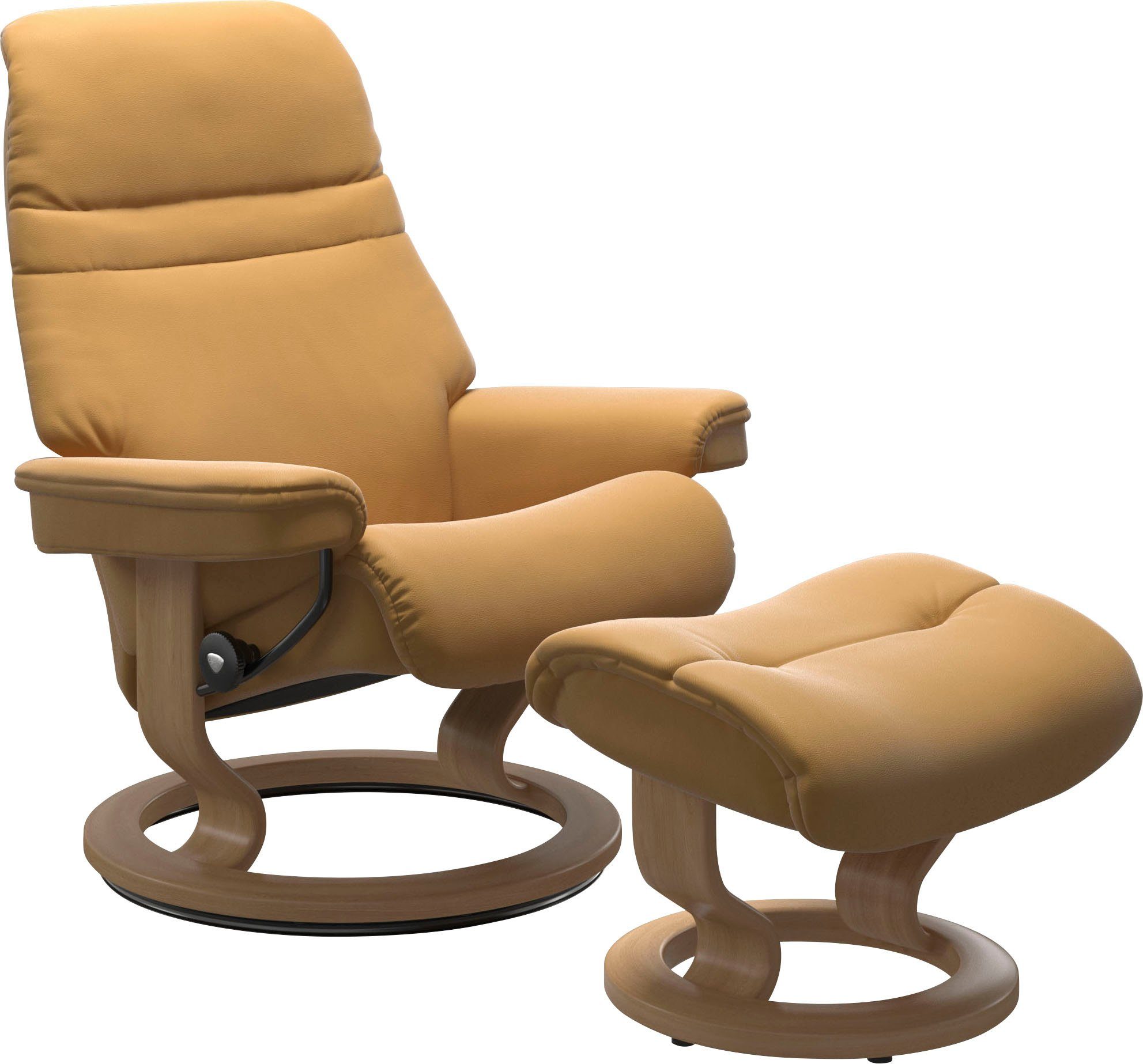 Stressless® Relaxsessel Sunrise (Set, Relaxsessel mit Hocker), mit Classic Base, Größe L, Gestell Eiche