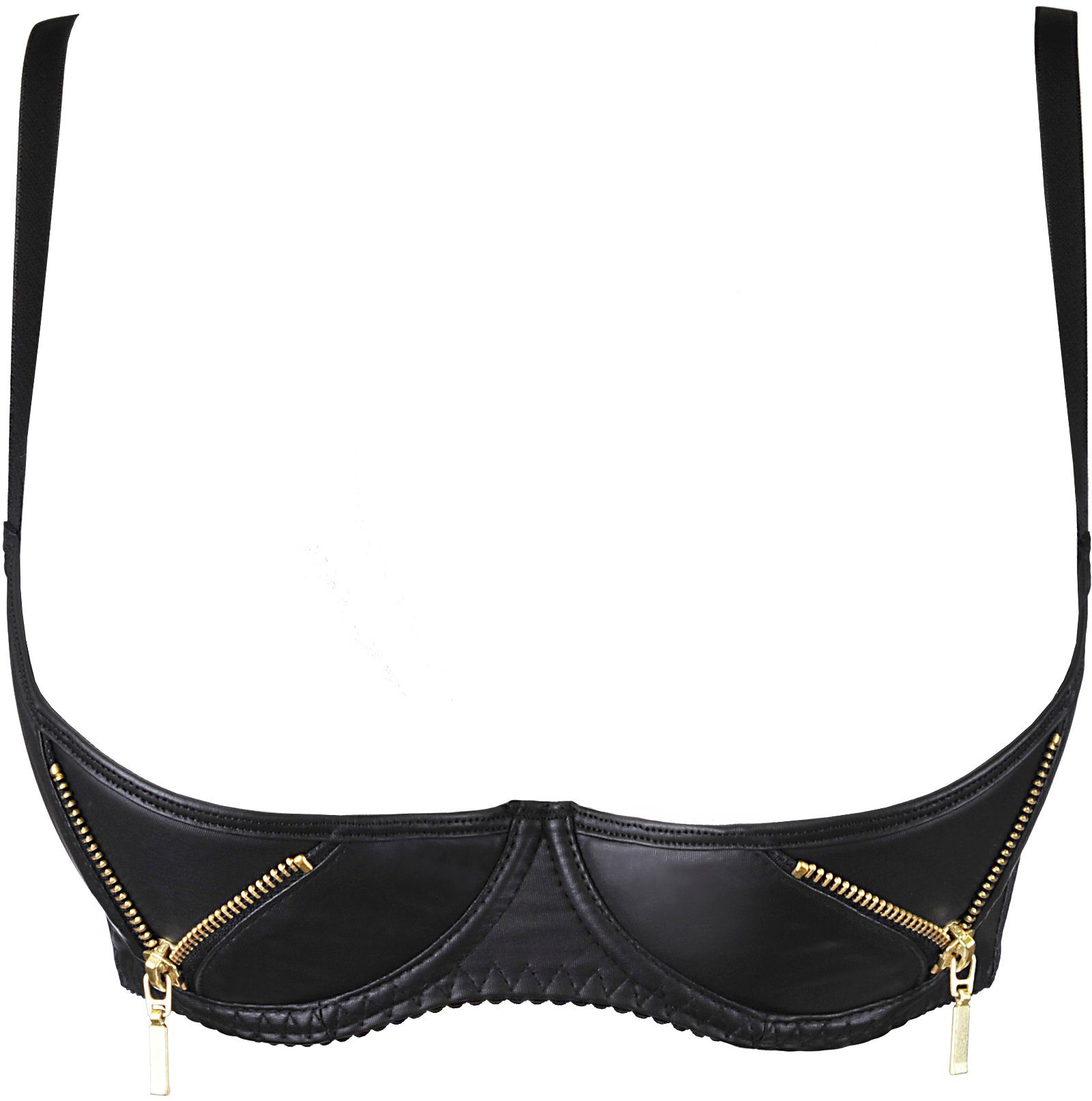 Axami Ouvert-BH Offener BH schwarz Kunstleder brustfrei Bügel (einzeln, 1-tlg)