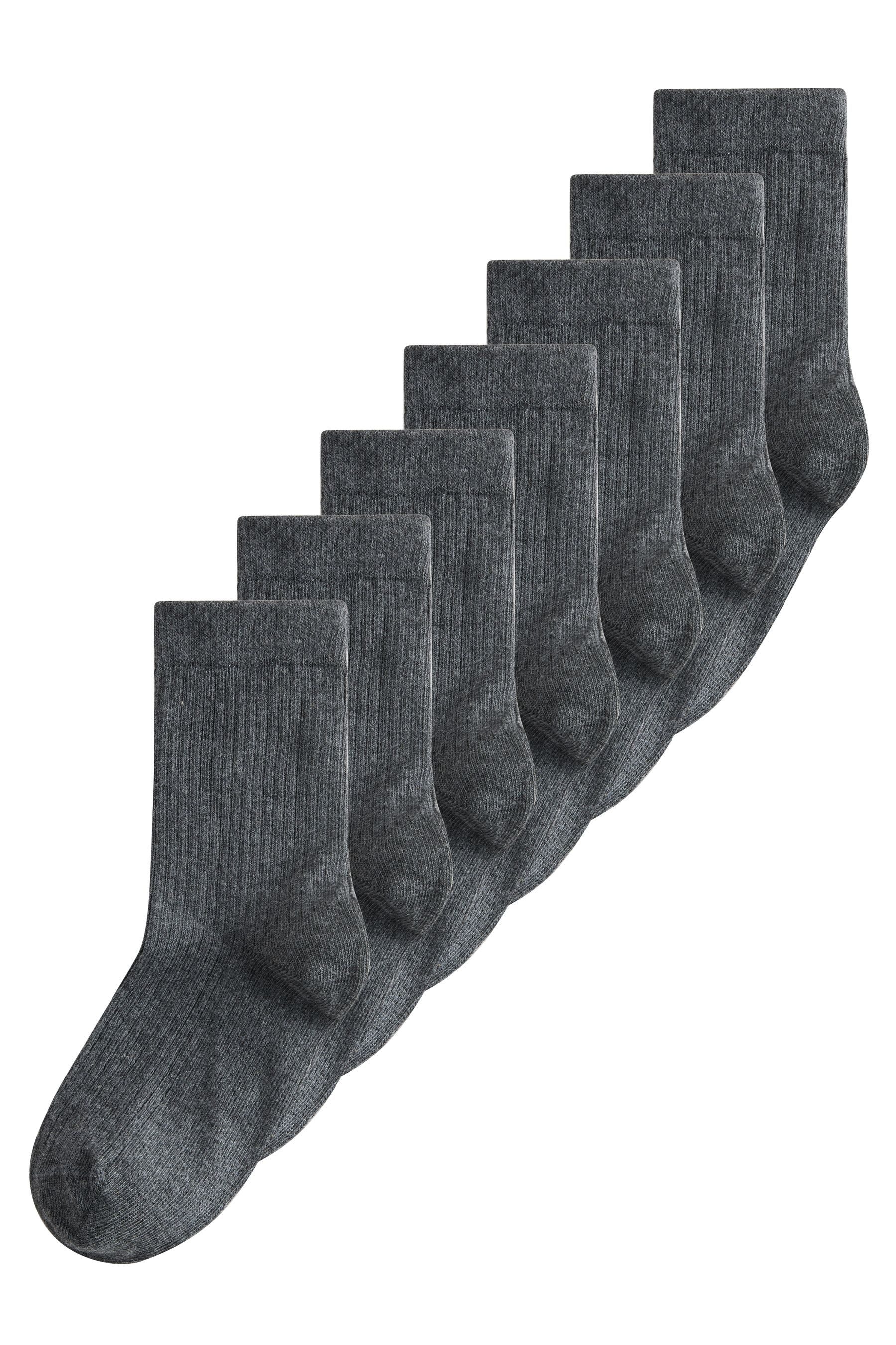 Kurzsocken Gerippte Socken mit hohem Baumwollanteil, 7er-Pack