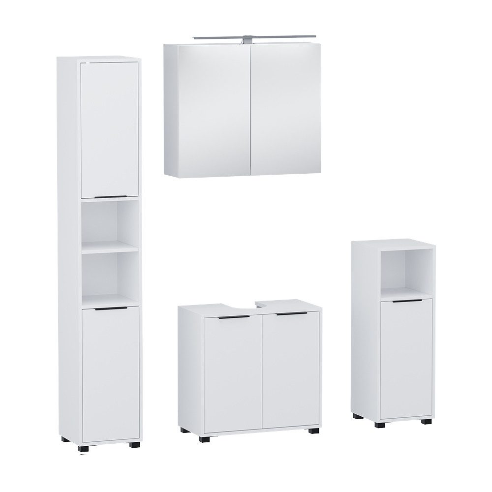 Vicco Badmöbel-Set Alina, Weiß, 4-teilig, (4-St., 4er Set)