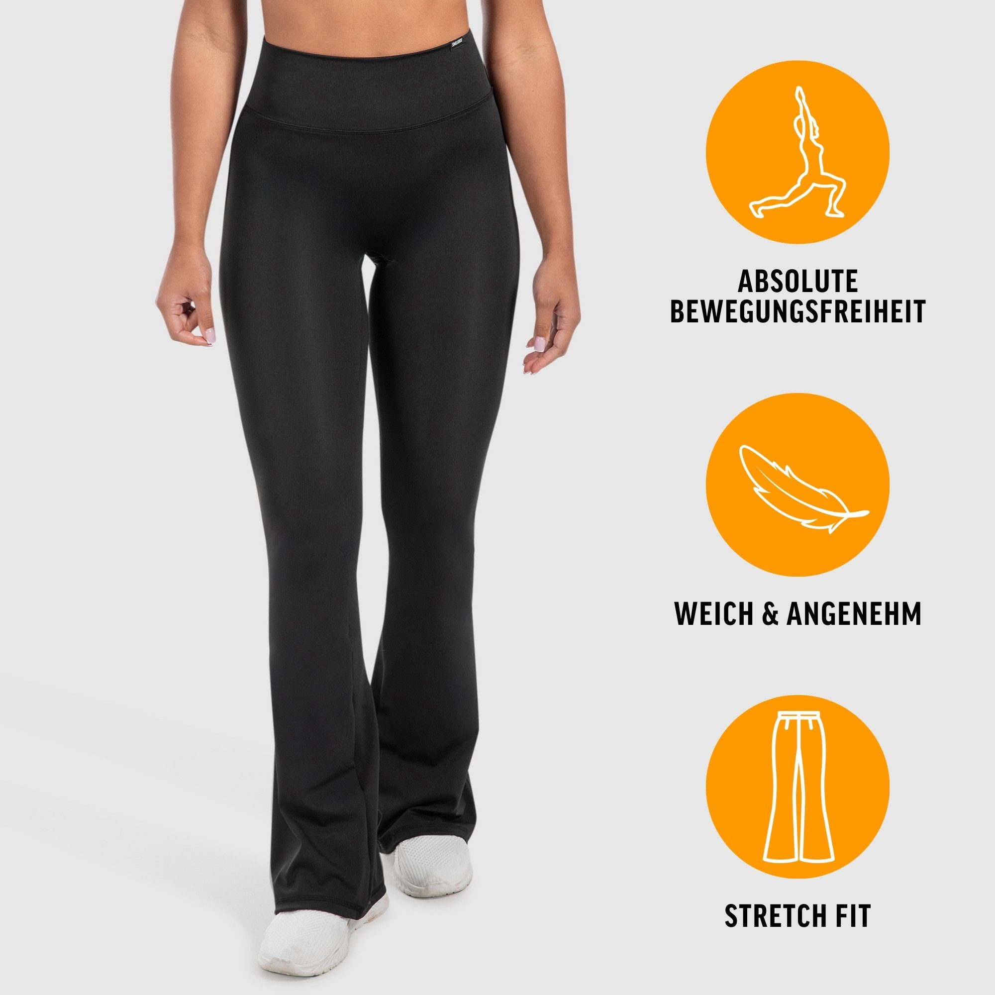 Smilodox Schlaghose Loreen, Flared Seamless Sportleggings, Schlaghose, Blickdicht Slim Fit Booty Yogahose, Elastisch Fitnessleggings, Gym, Freizeit