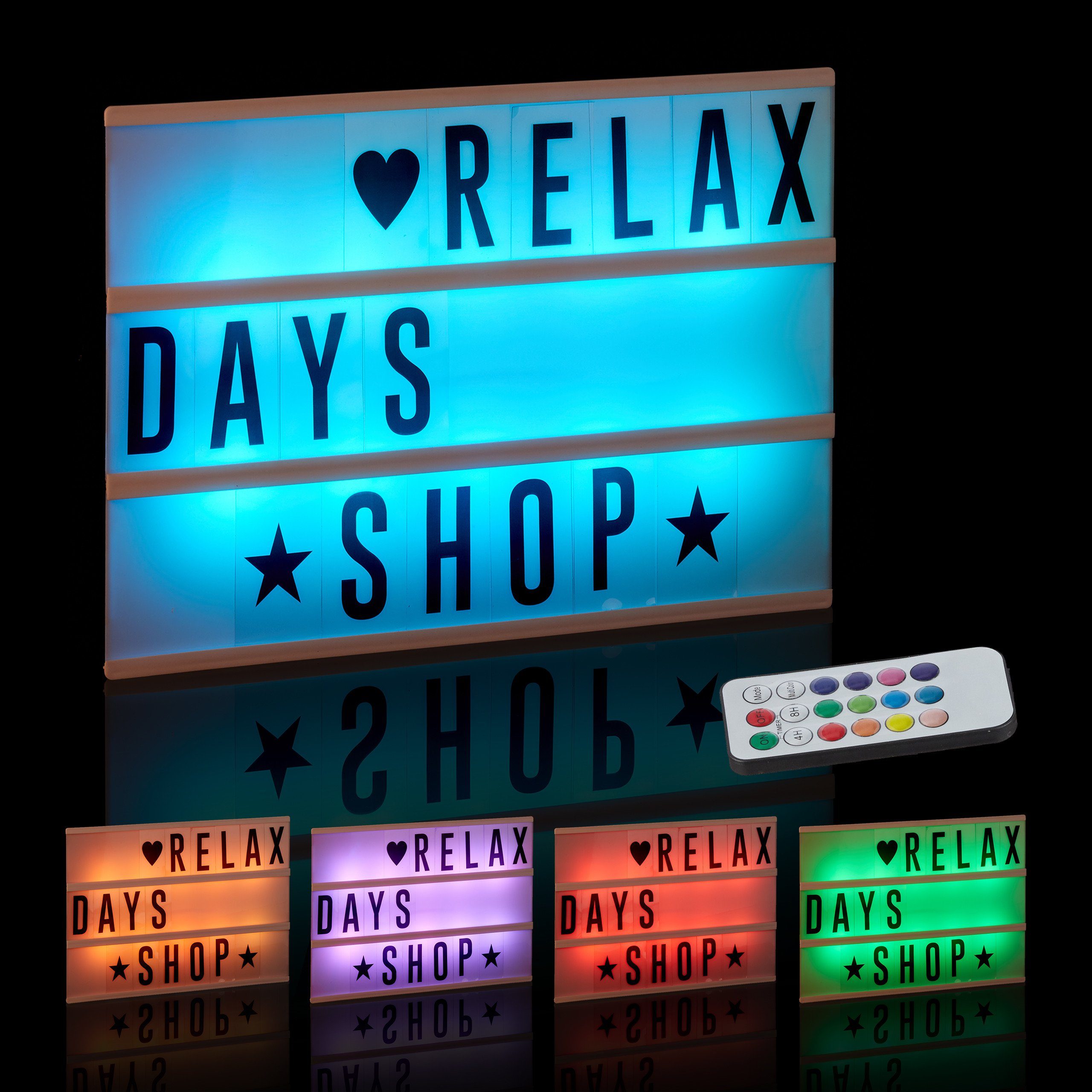 Dekolicht LED relaxdays Lightbox Farbwechsel mit